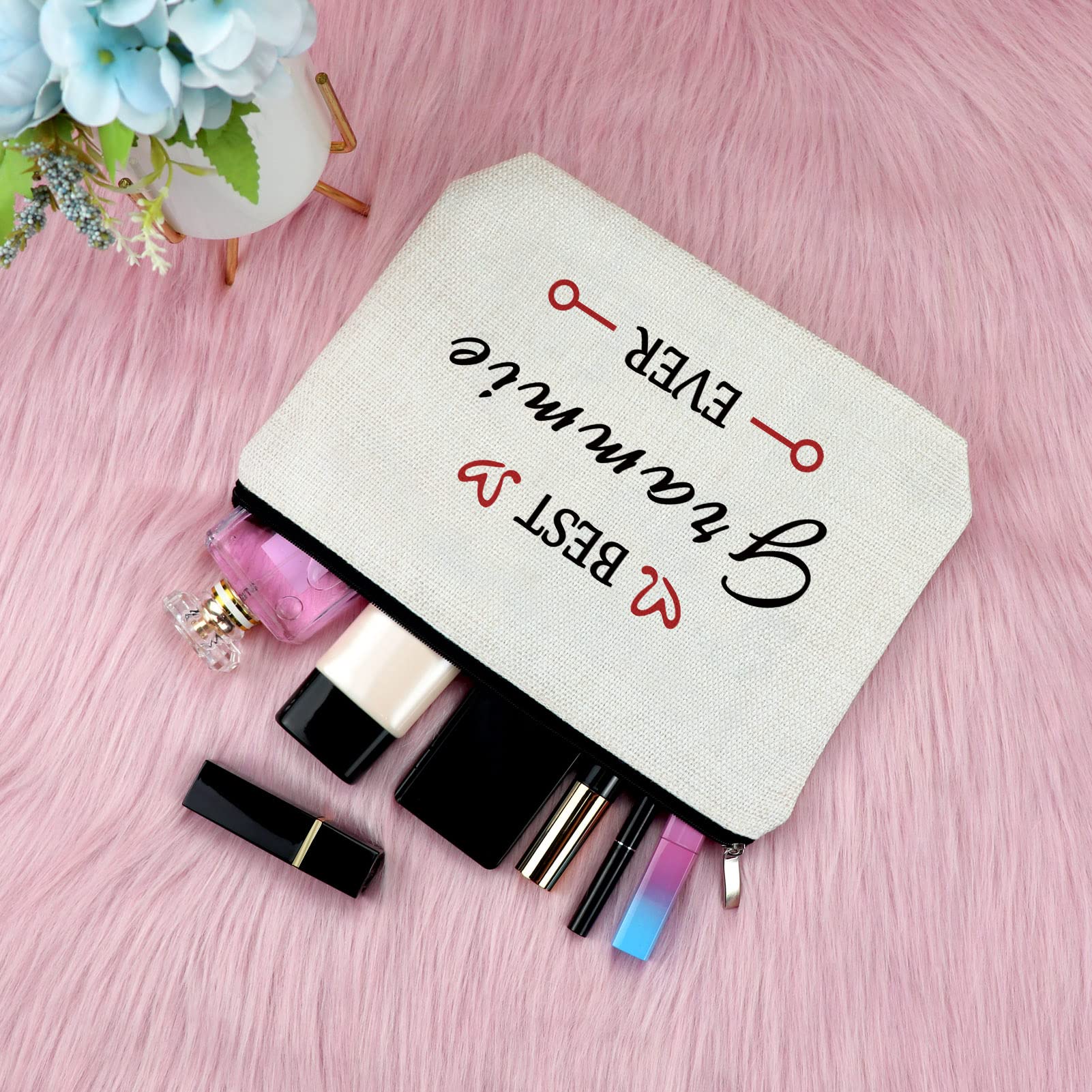 Stylish Makeup Bag for Grandma - Perfect Gift for Mother's Day, Birthday & Thank You | Cosmetic Travel Toiletry Pouch for Women | Great Gift from Granddaughter to Nana | Ideal for Travel, Spa Days & Special Occasions
