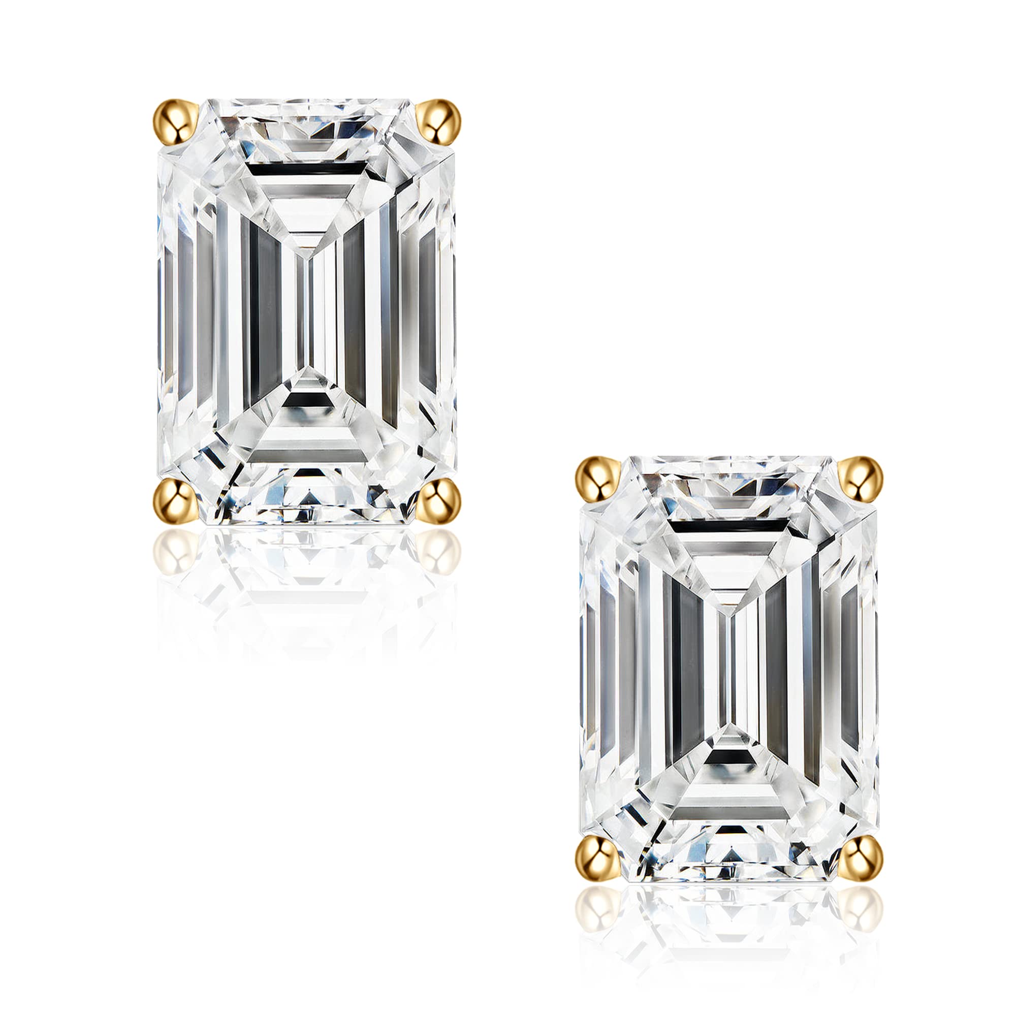 0.8-2CT Emerald Cut Moissanite Stud Earrings for Women & Men | D Color VVS1 Clarity Lab-Created | 925 Sterling Silver Jewelry | Perfect Birthday, Anniversary & Wedding Gift | Elegant for Office, Party & Special Occasions