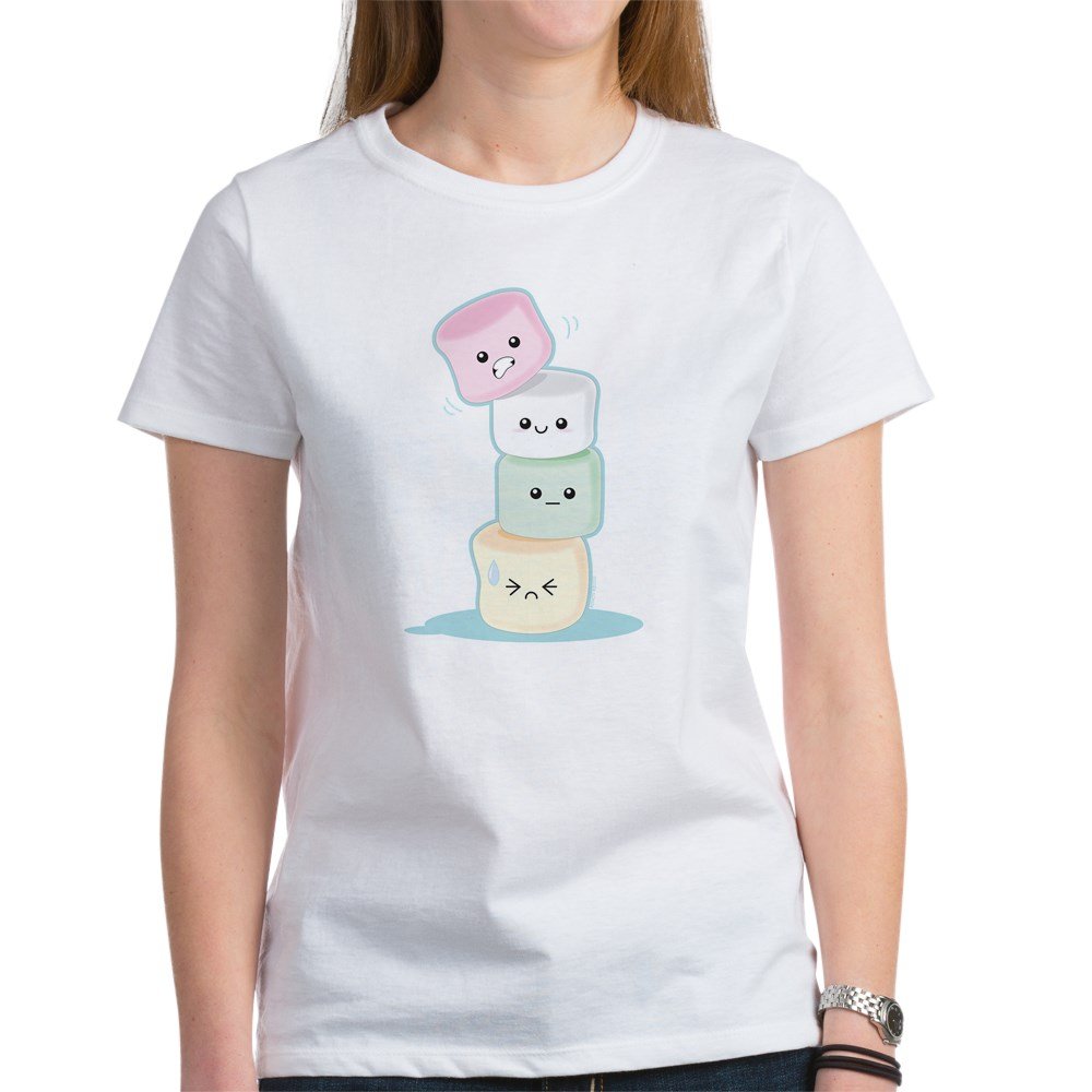 Stacked Marshmallows Graphic T-Shirt - Funny Classic Cotton Tee for Men & Women - Perfect for Casual Wear, Gifts & Camping Trips