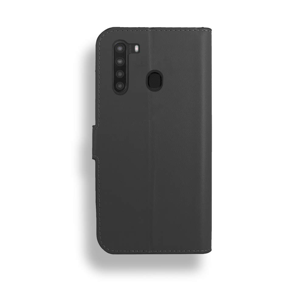 Premium Leather Wallet Case for Samsung Galaxy A11 (A115) - Double Card Slots, RFID Protection, Slim Design - Perfect for Everyday Use, Travel & Business (Black)