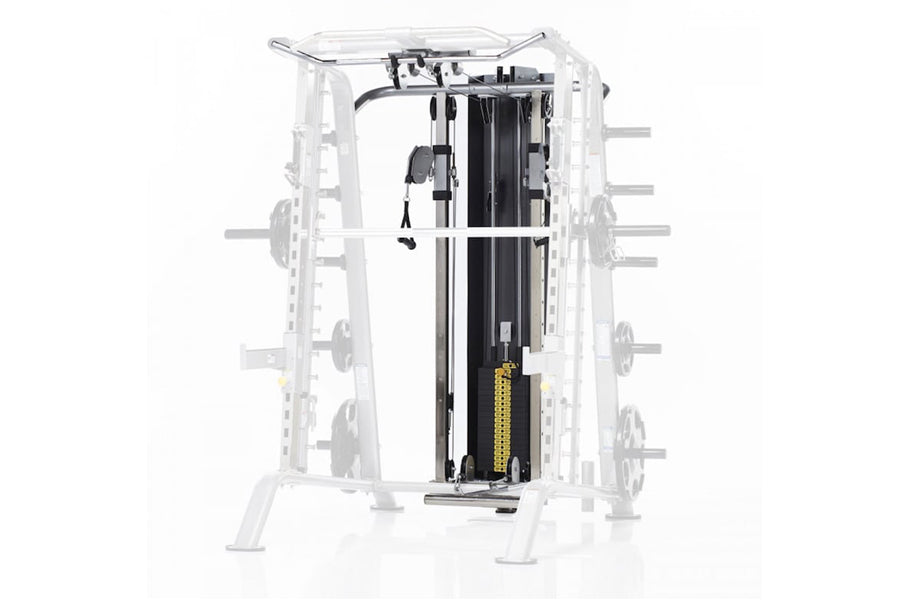 TuffStuff Evolution Smith Machine & Half Cage Combo (CSM 600) - Premium Home Gym Equipment for Strength Training & Weightlifting
