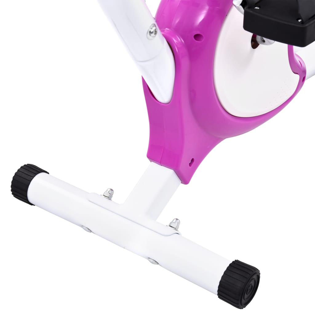 VidaXL Belt Resistance Exercise Bike for Home Gym - Purple Indoor Cycling Bike for Cardio Workout & Fitness Training | Perfect for Small Spaces & Apartment Workouts