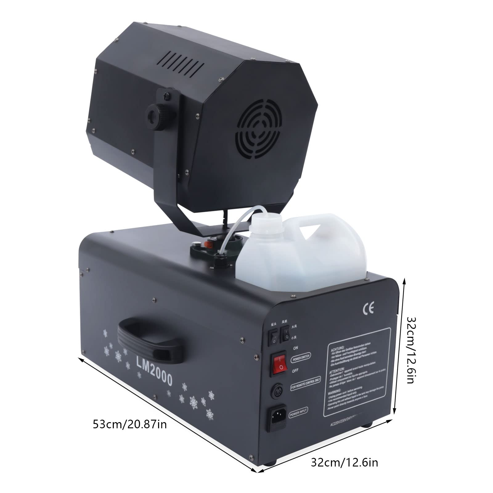 2000W Snow Machine for Stage & Party Effects - High-Powered Snow Blower with Air Box - Perfect for Christmas, Weddings, Kids Parties & Winter Events (Snow Maker Machine)