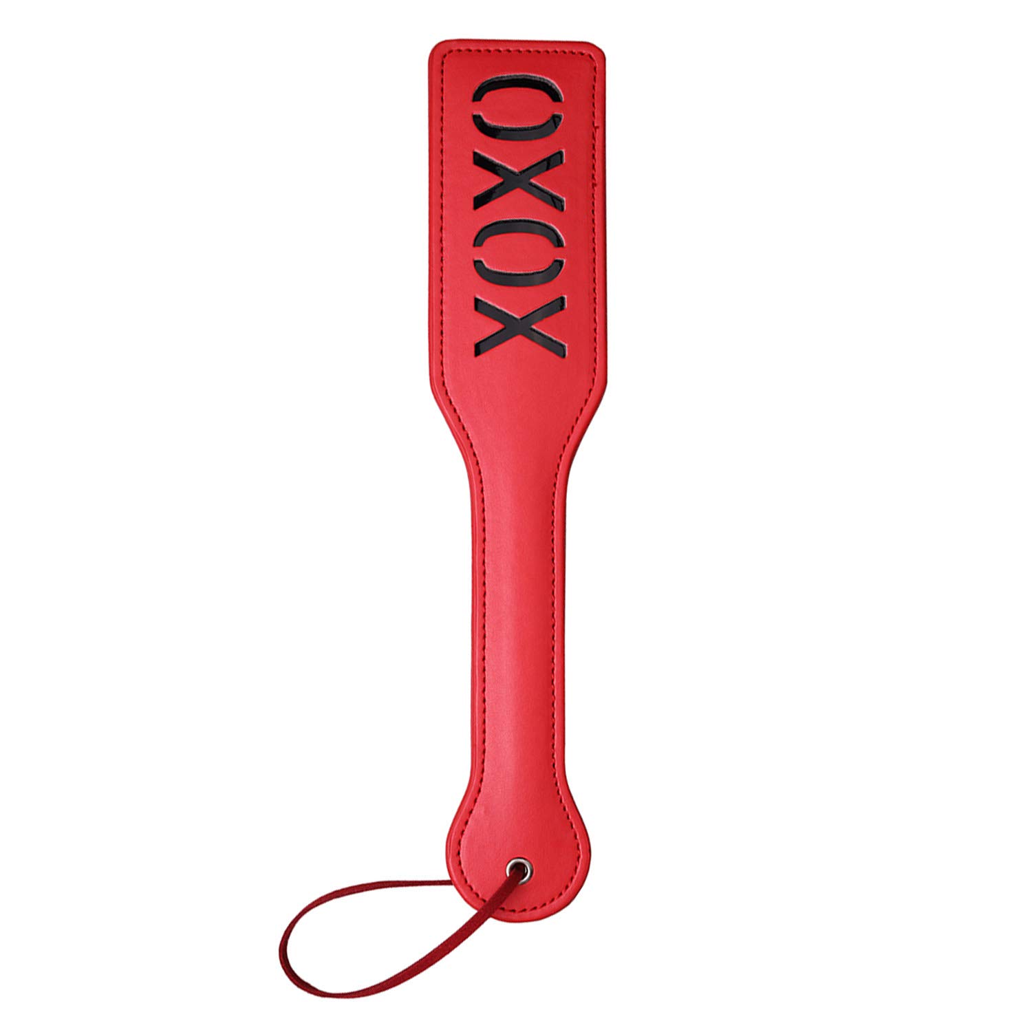 XOXO Adult Spanking Paddle - 12.8 Inch Faux Leather BDSM Toy for Couples Play - Perfect for Sensual Spanking & Role Play Scenes