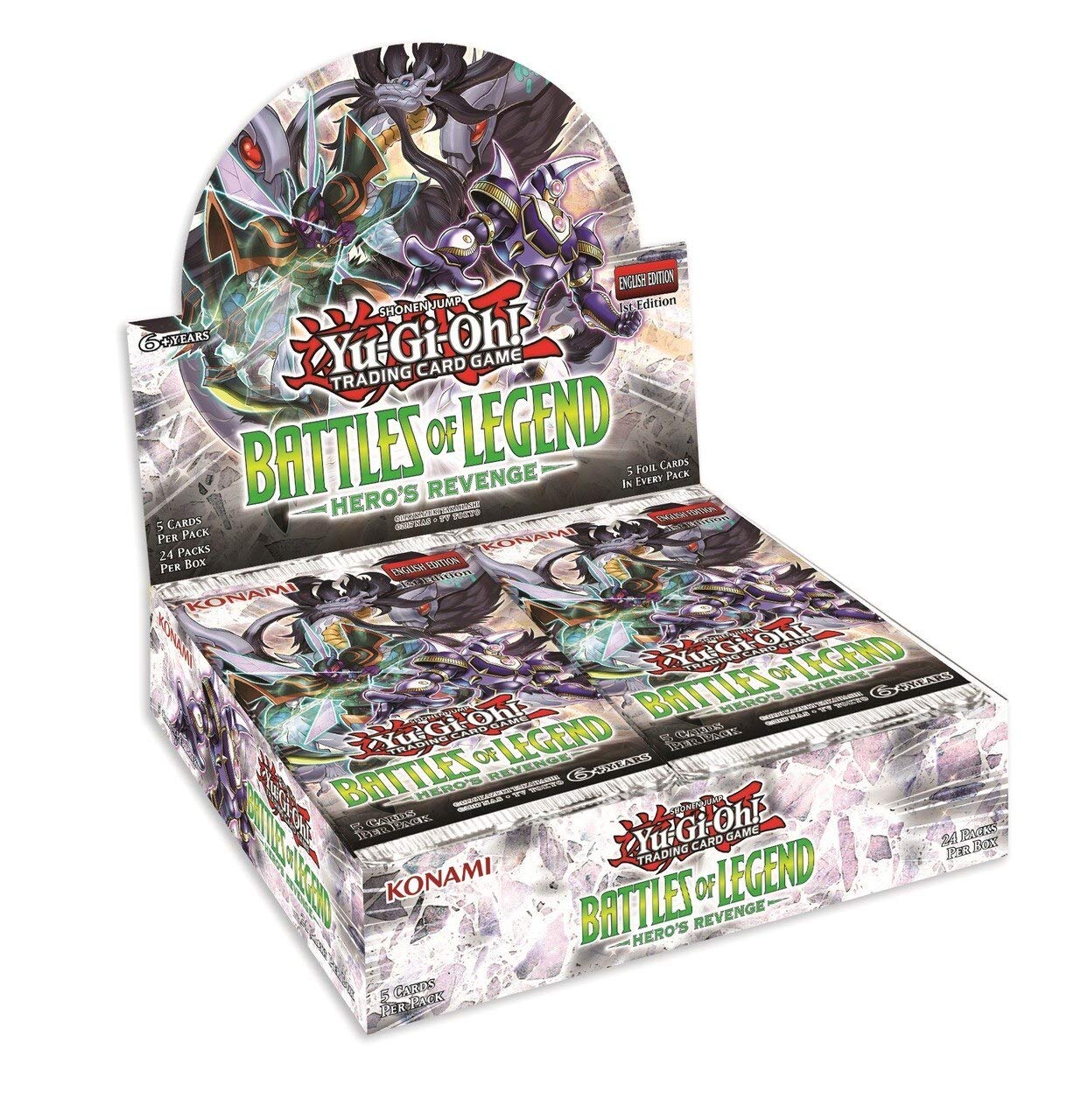 Yu-Gi-Oh! TCG Battles of Legend - Hero's Revenge Booster Display Box (24 Packs) | Collectible Trading Card Game for Duels & Tournaments | Perfect for Yu-Gi-Oh! Players and Collectors