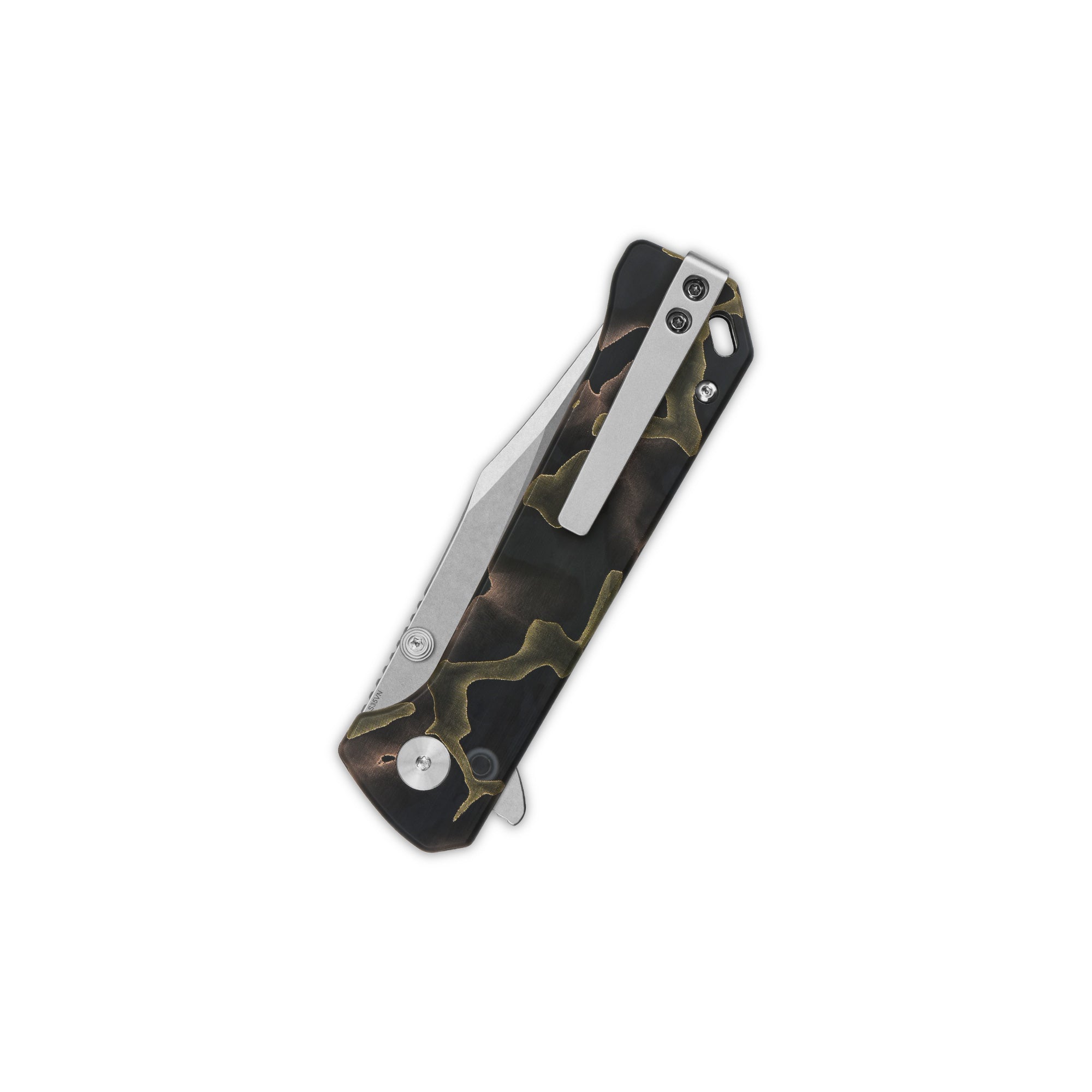 QSP Grebe Button Lock Pocket Knife - S35VN Steel Blade, Raffir Resin Noble Handle - EDC, Outdoor, Camping & Everyday Carry Knife