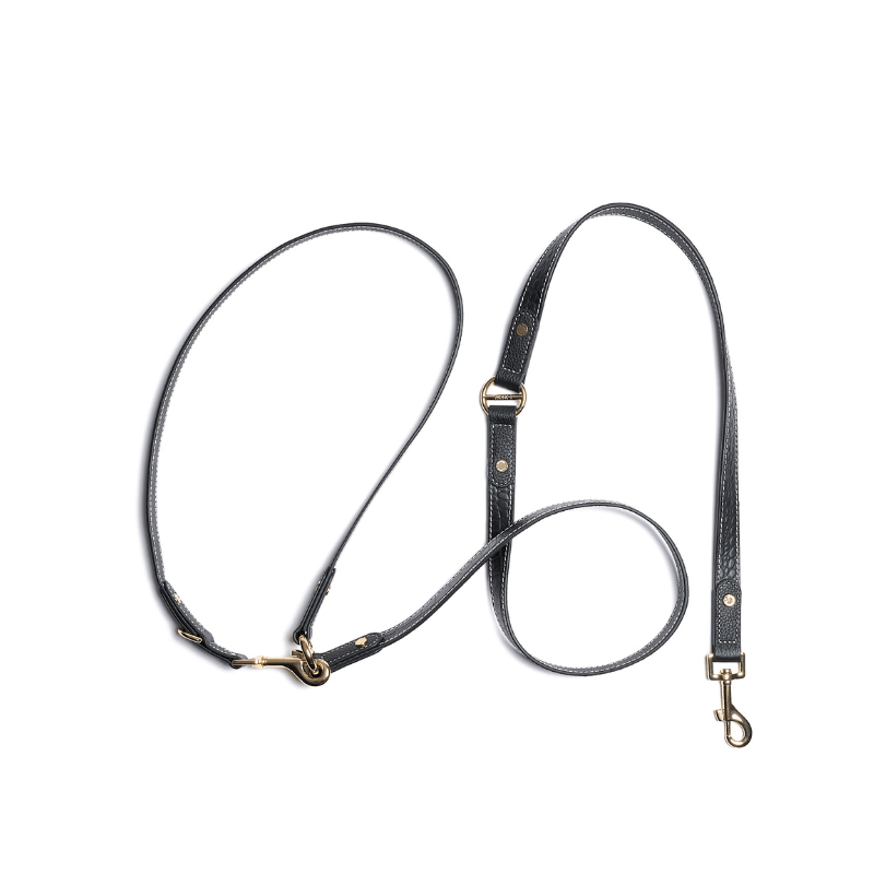 Hands-Free Dog Leash with Adjustable Waist Belt - Reflective & Durable for Running, Hiking & Walking Your Pet - Obsidian Black