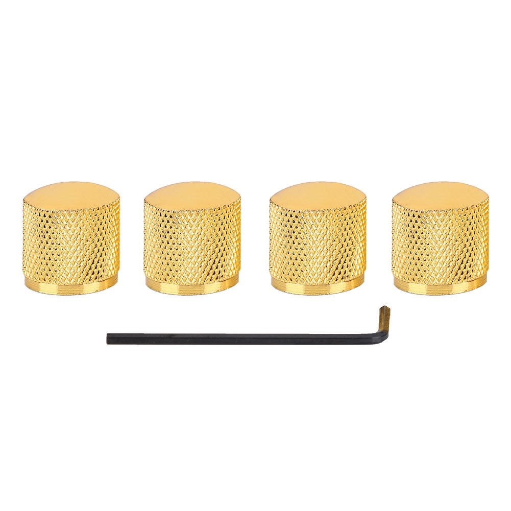 4Pcs Gold Guitar Knobs - Dome Volume & Tone Control Replacement Parts for Electric & Bass Guitars - Floyd Rose Style - Perfect for Stage Performance & Home Practice