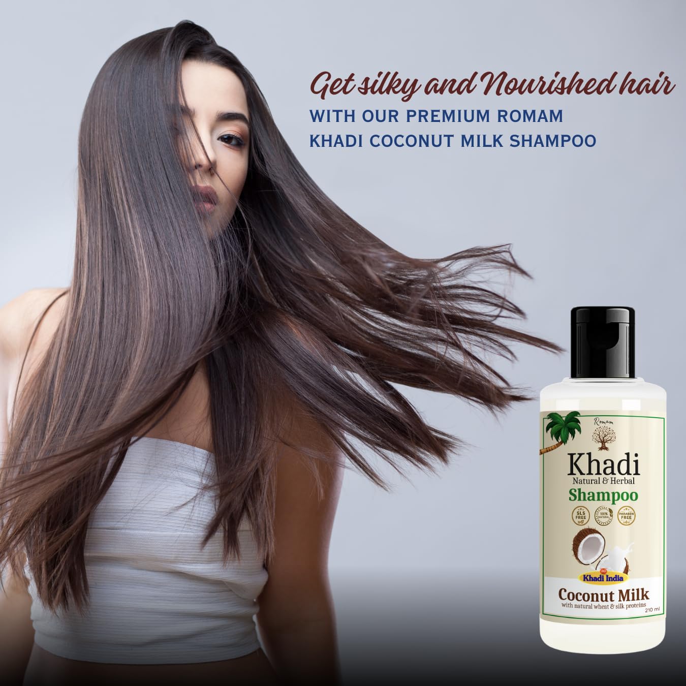 KHADI Coconut Milk Natural Protein Shampoo with Wheat & Silk Proteins | SLS & Paraben Free | Hydrating & Nourishing for Dry, Damaged Hair | Pack of 2 (420 ML) | Perfect for Daily Hair Care & Scalp Health