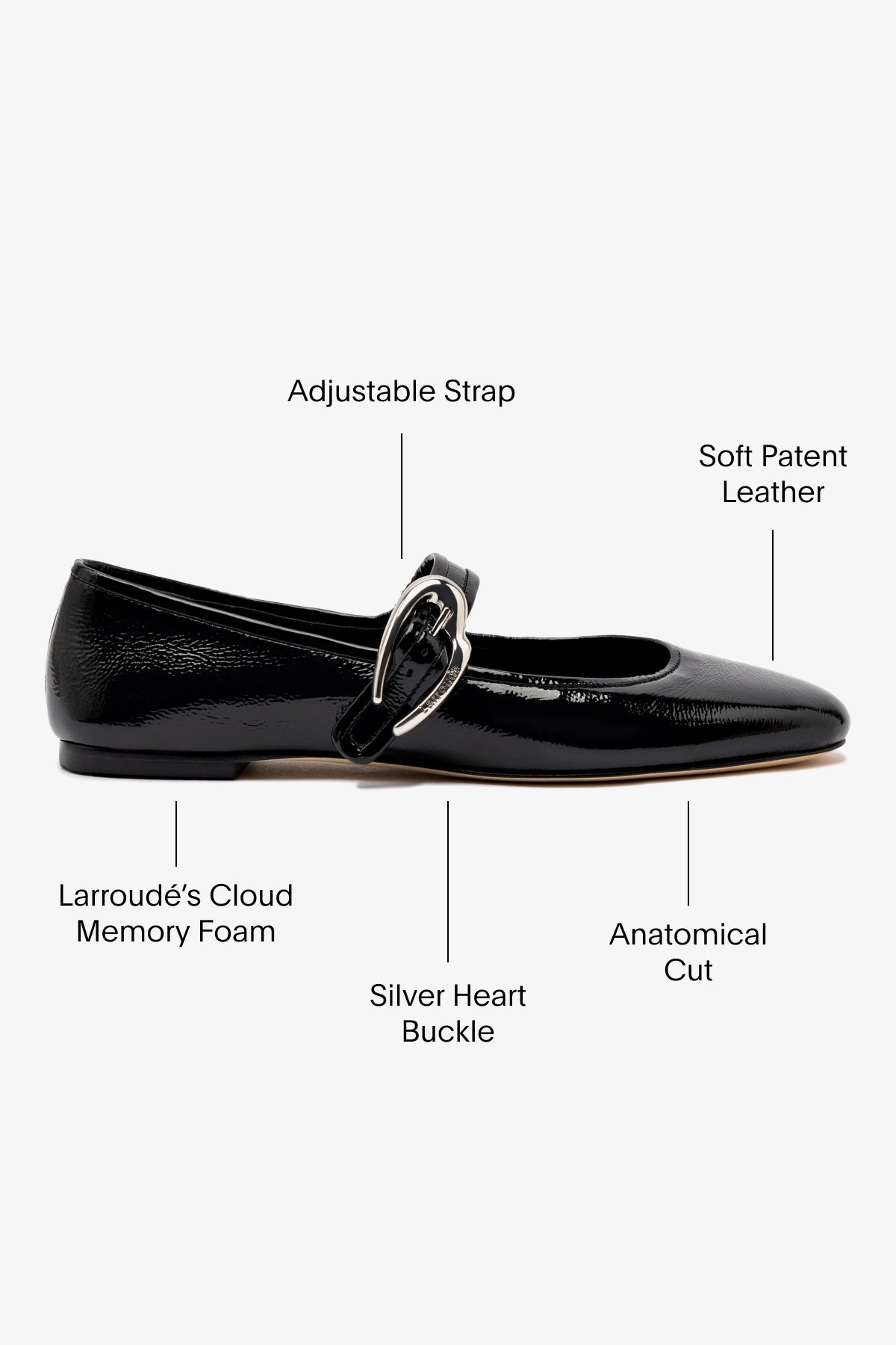 Verona Ballet Flats for Women - Black Patent Leather Shoes - Comfortable & Stylish for Work, Office & Casual Wear
