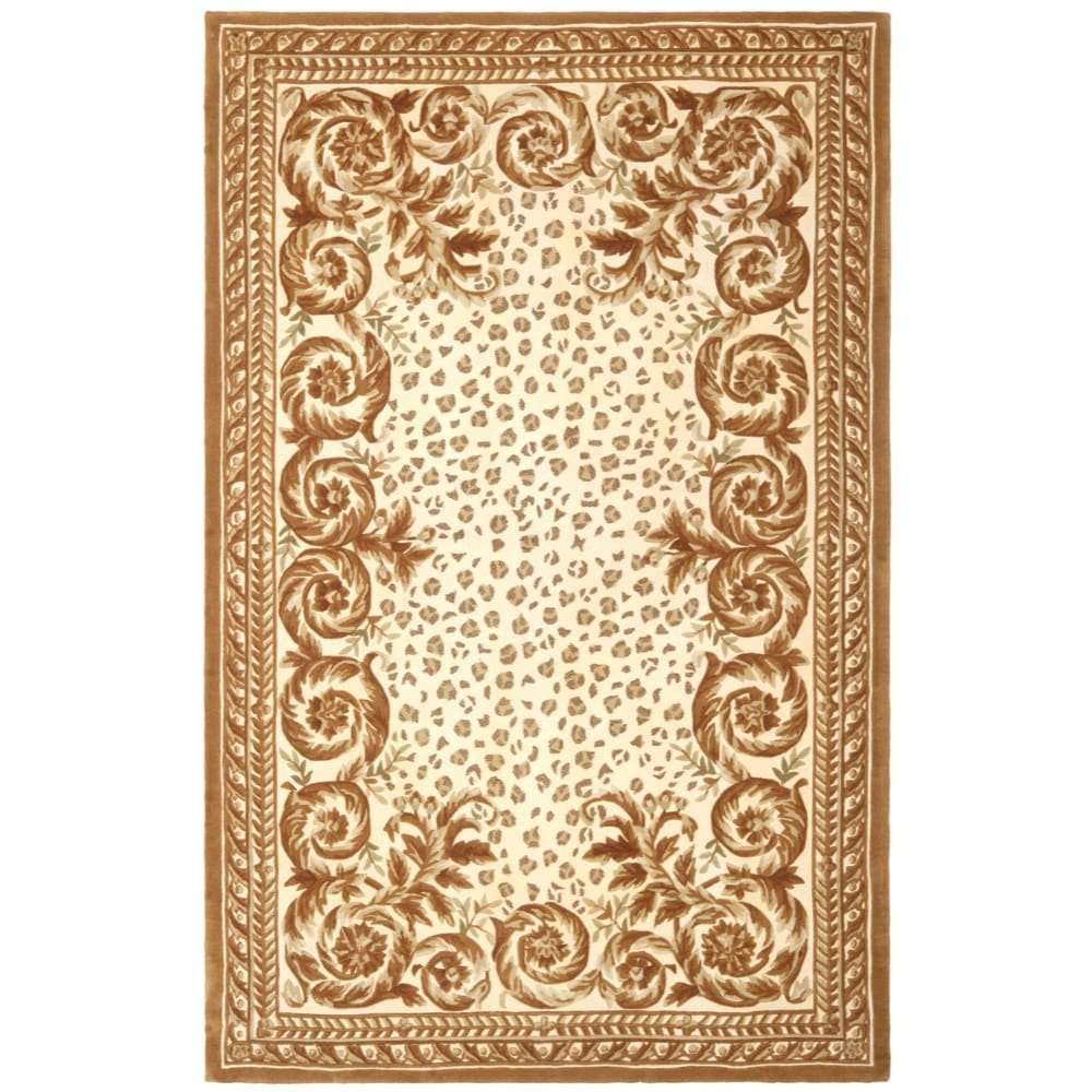 SAFAVIEH Naples Collection 8' Round Sand/Stone NA702A Handmade Traditional Premium Wool Area Rug - Perfect for Living Room, Bedroom & Home Decor