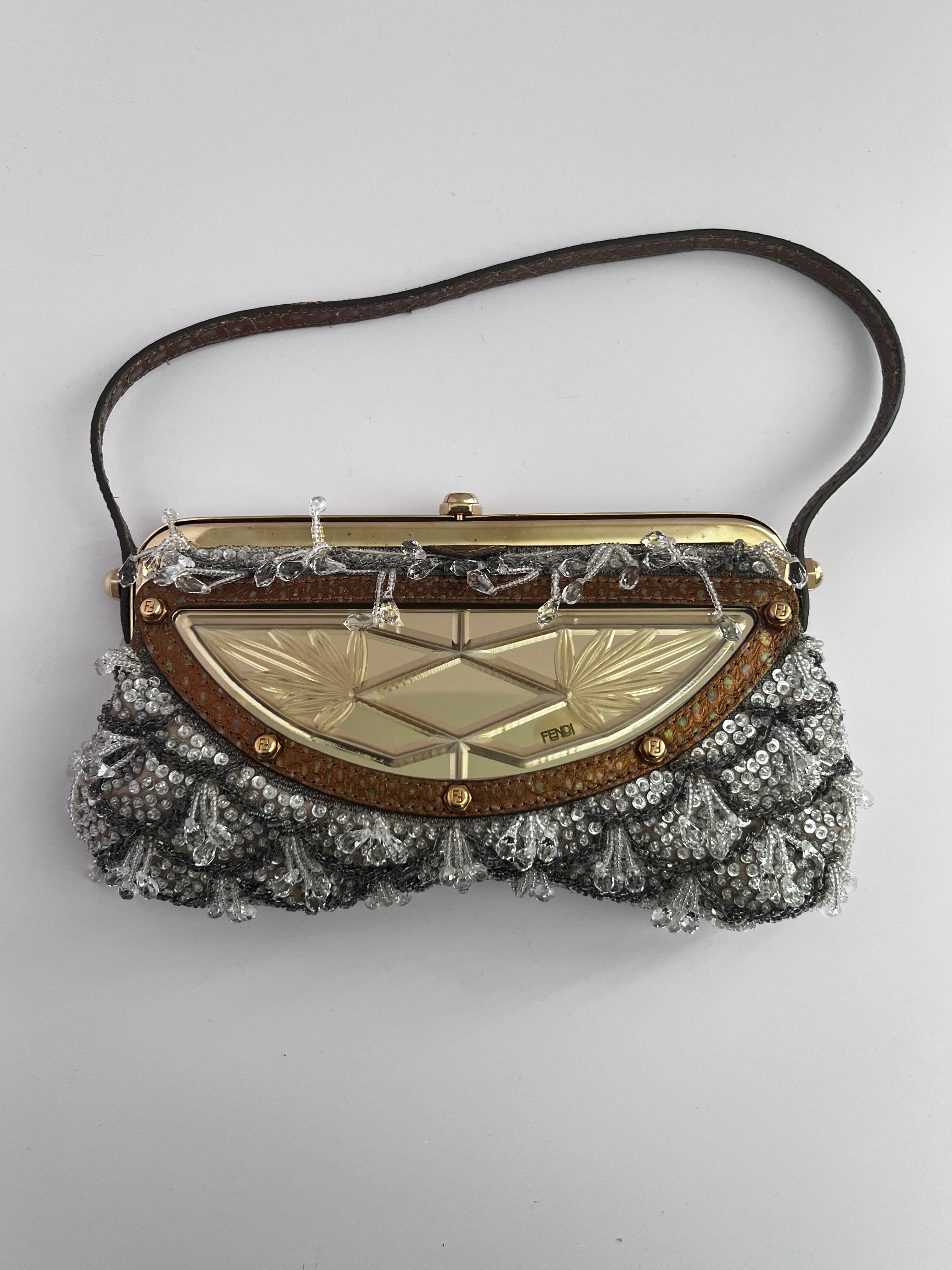 Authentic Fendi Beaded Clutch Bag - Vintage Designer Evening Purse for Women | Perfect for Parties, Weddings & Special Occasions