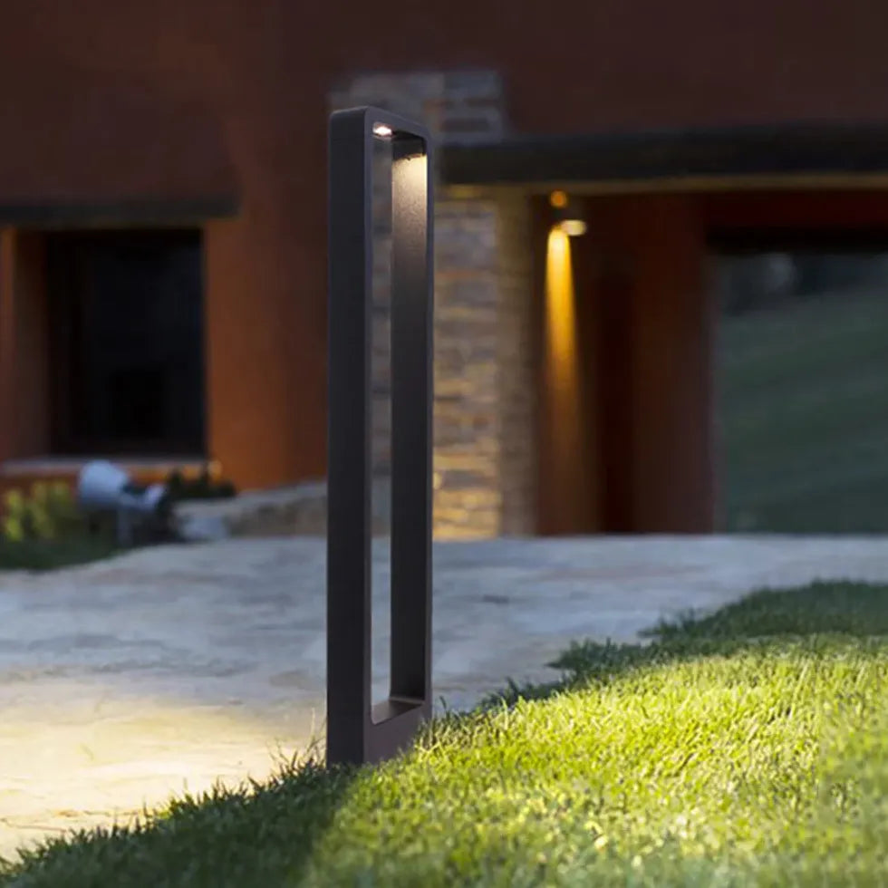 Warm White Rectangle LED Bollard Lights - Outdoor Garden Pathway Lighting for Patio, Driveway, and Landscape
