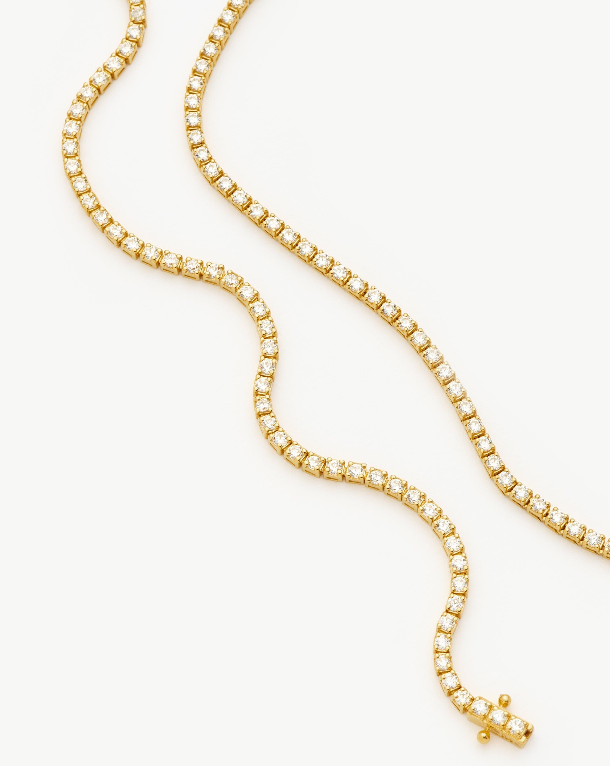 Classic Tennis Necklace and Bracelet Set - 18k Gold Vermeil Cubic Zirconia Jewelry for Women | Perfect for Weddings, Parties & Special Occasions