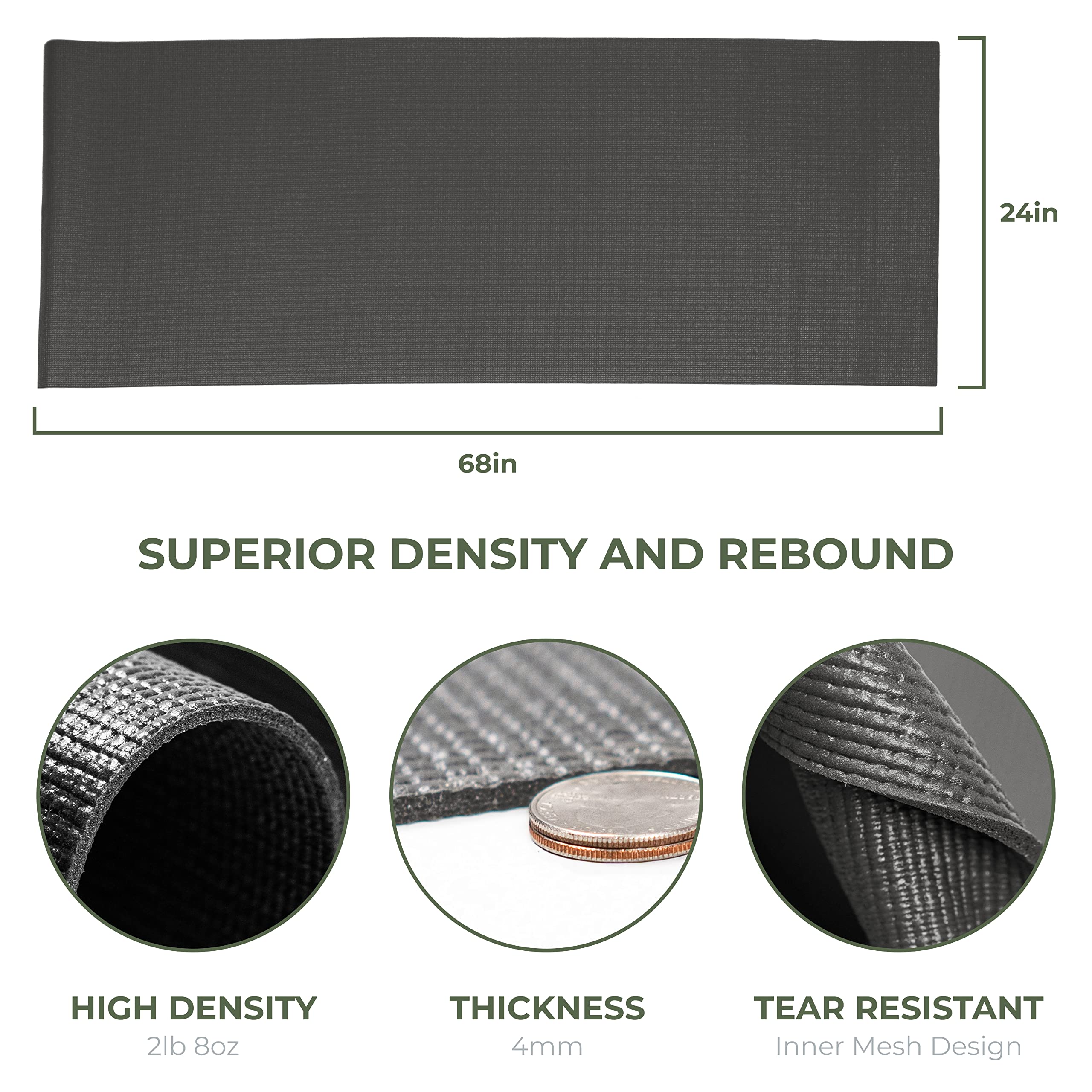 Sunshine Yoga 10-Pack Non-Slip Exercise Mats - 68
