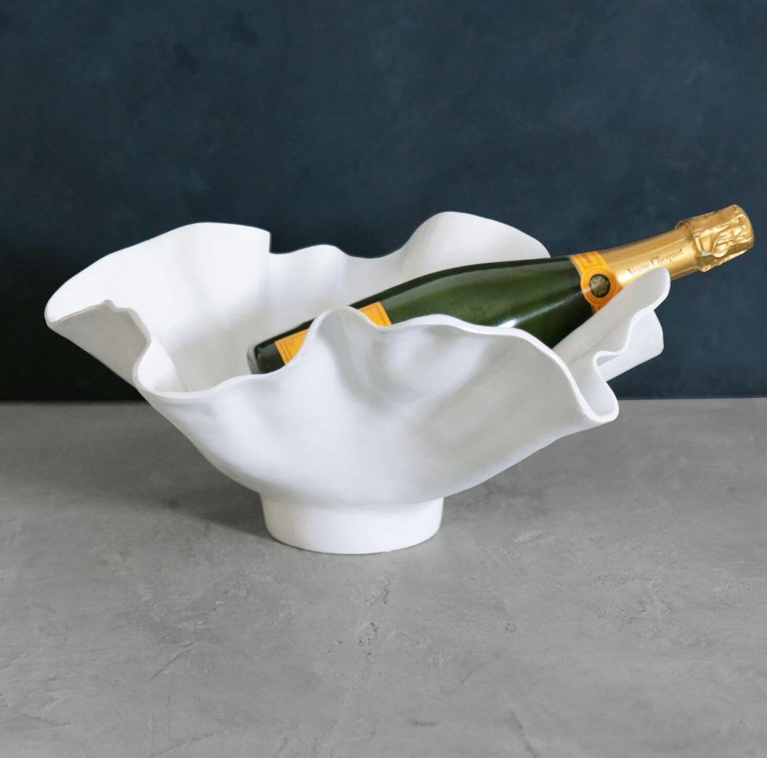 Beatriz Ball VIDA Bloom Wine Bucket - Elegant Stainless Steel Wine Chiller with Floral Design, Perfect for Parties, Weddings & Home Entertaining