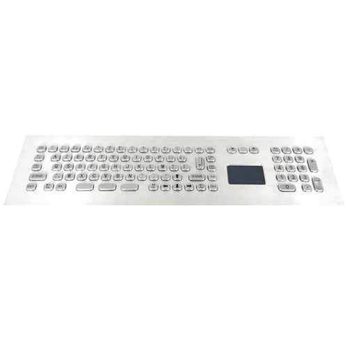 KBS PC MINI4 Compact Stainless Steel Keyboard with Integrated Touchpad - Portable USB Wired Keyboard for Laptop, Desktop, Office & Home Use
