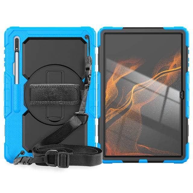360° Rotatable Hand Strap Kickstand Case for Samsung Galaxy Tab S8 Ultra - Perfect for Work, Travel & Entertainment