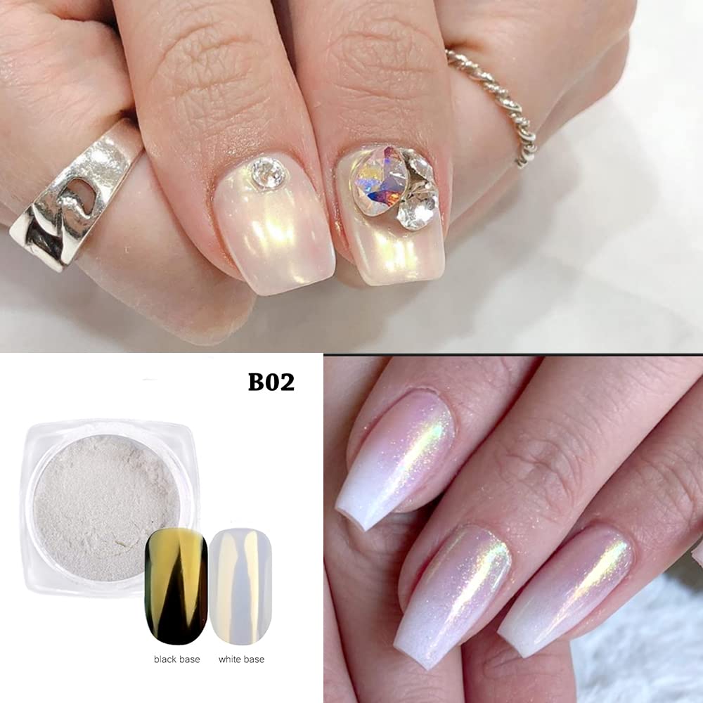 7-Color Chrome Nail Powder Set - Rose Gold, Silver & Holographic Glitter Dust with Sponge Applicators | Professional Nail Art Pigments for DIY Manicures, Acrylic Nails & Gel Polish Designs | Perfect for Parties, Weddings & Special Occasions
