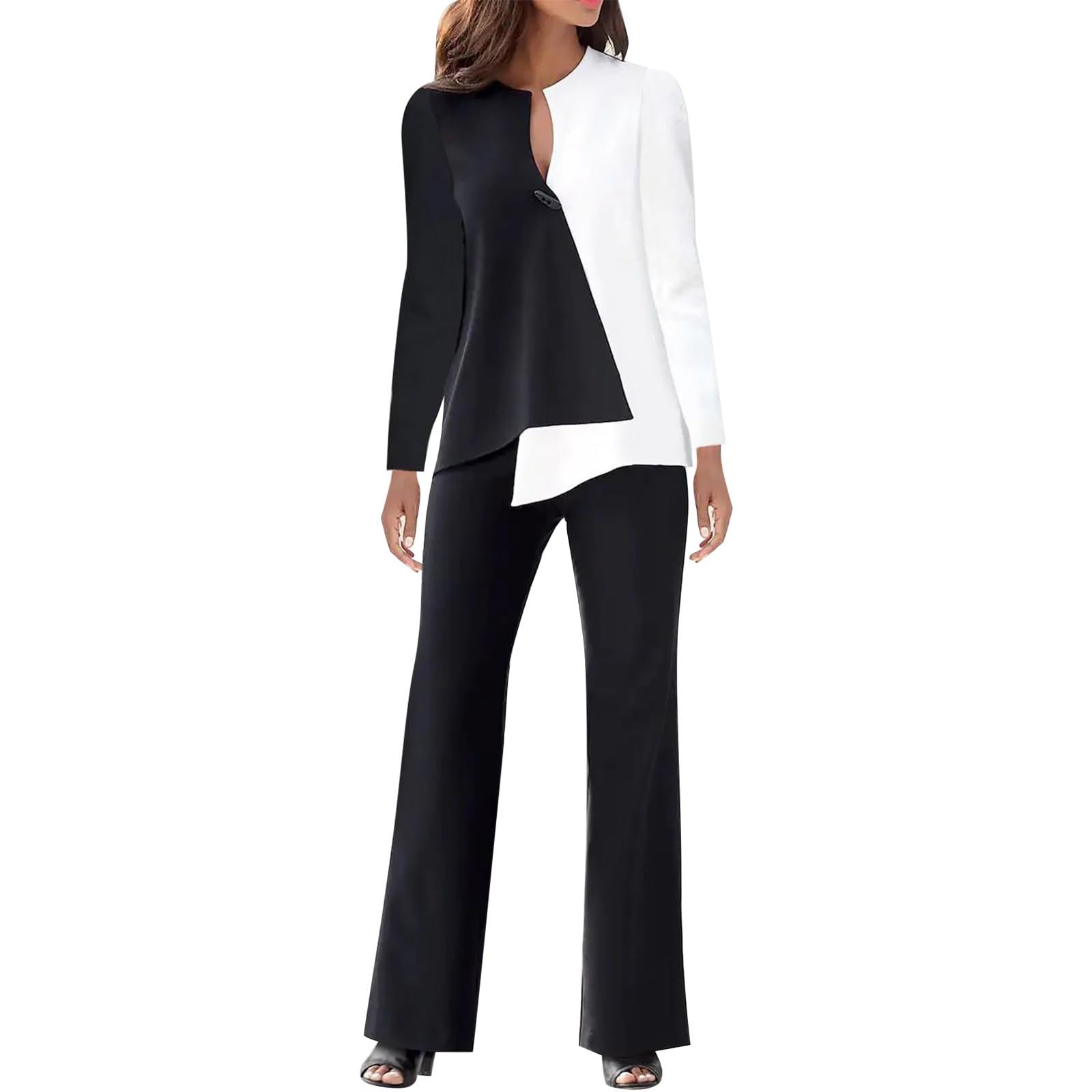Women's Sequin Color Block Lounge Sets - Stylish Tracksuit with Straight Leg Pants for Fall Fashion | Cozy Homewear, Casual Outfits & Night Out Looks