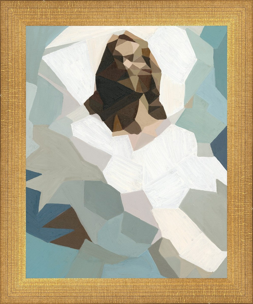Christ In Blue By Brittany Lemmon - Religious Wall Art for Home & Church Decor - Perfect for Living Room, Bedroom & Prayer Spaces