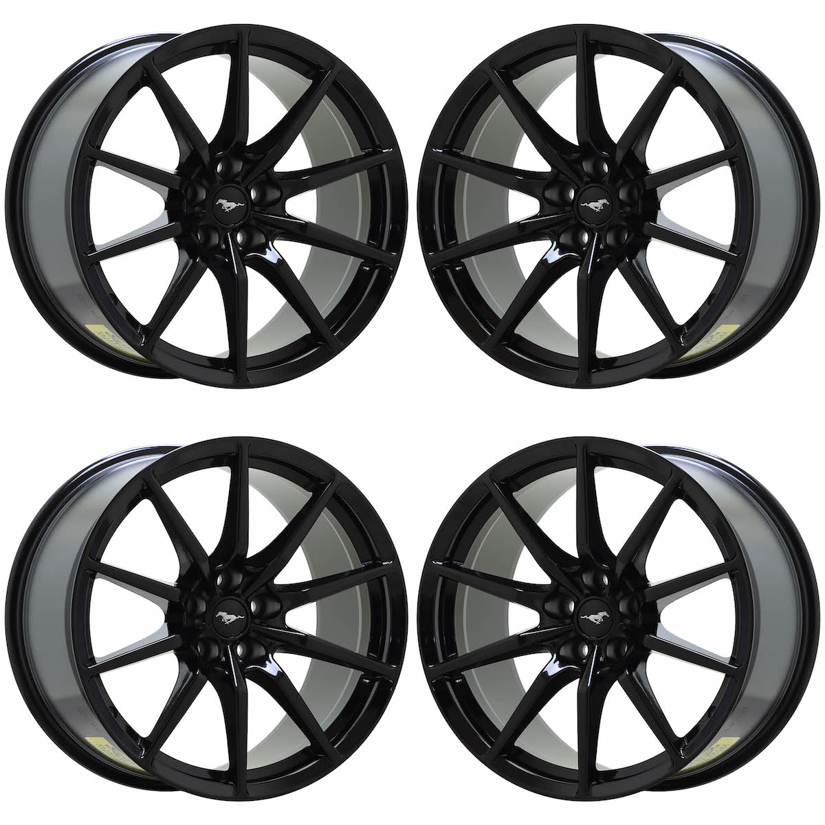 19 Ford Mustang Shelby GT350 OEM Gloss Black Wheels Set (10053-10054) - Perfect for Performance Upgrades & Car Shows