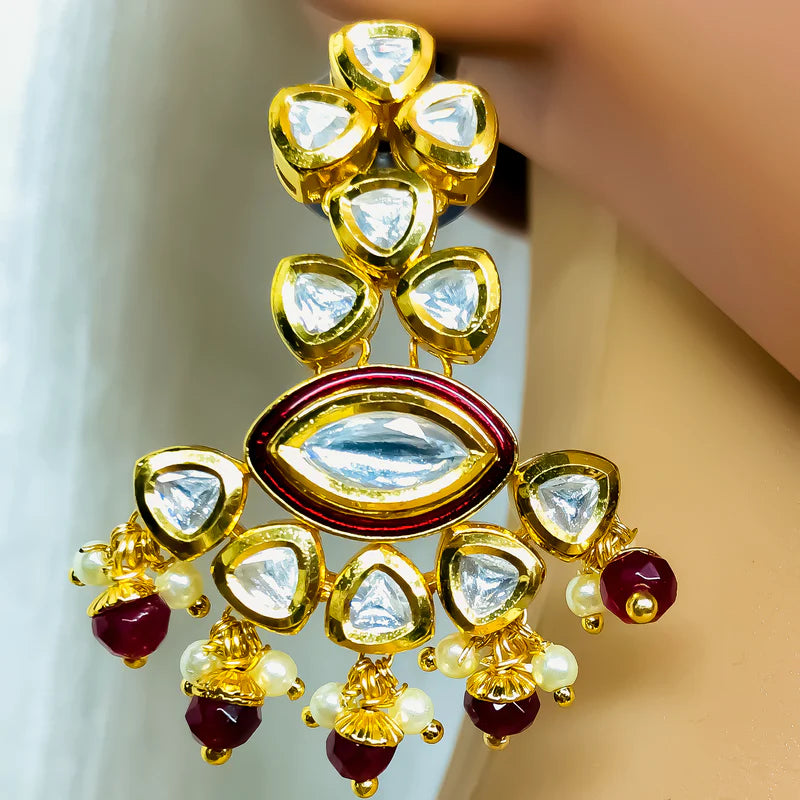 Exquisite Gold Plated Royal Kundan Necklace & Earrings Set | Indian Bridal Jewelry | Perfect for Weddings, Parties & Special Occasions