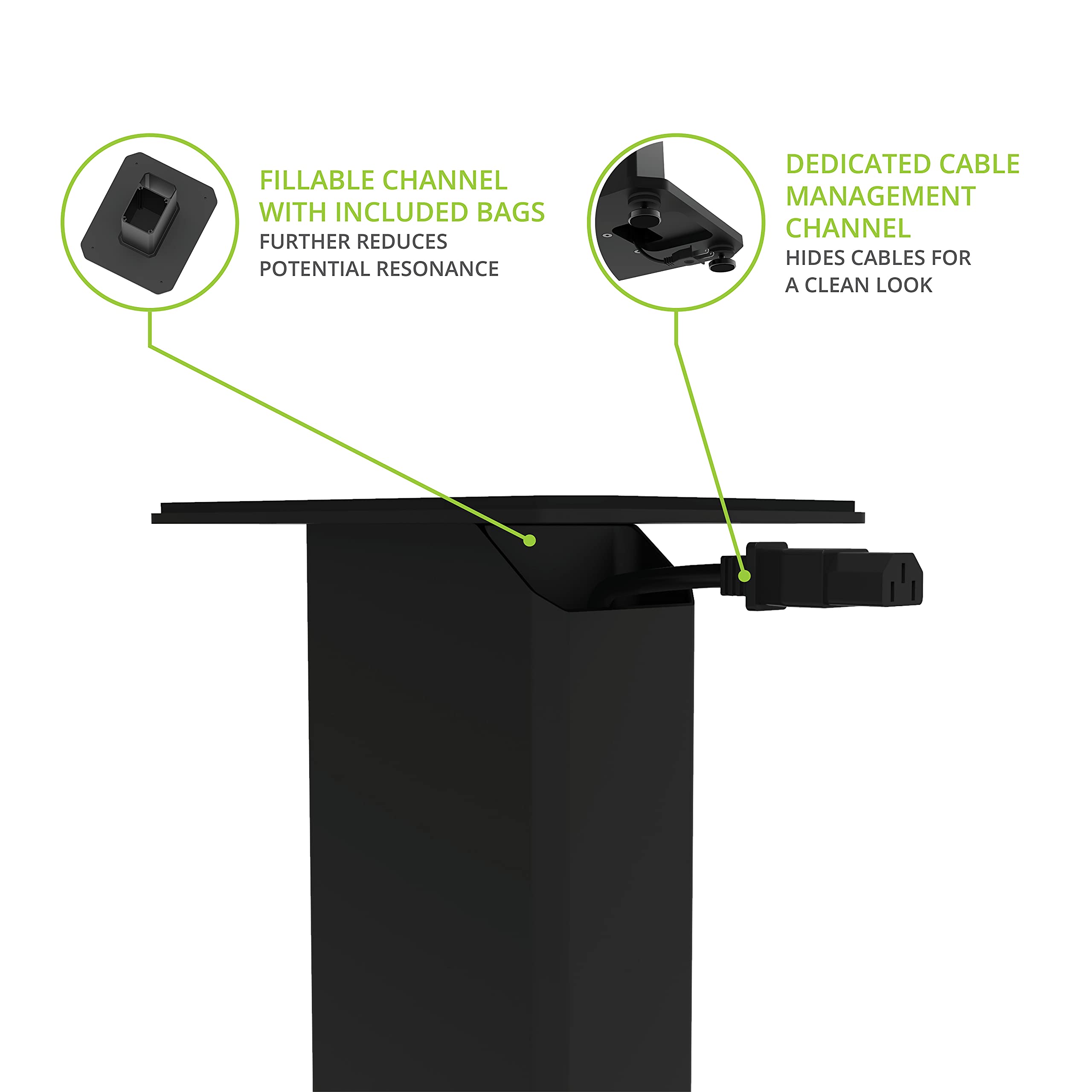 Kanto SX26 Universal Fillable Speaker Floor Stands for Bookshelf Speakers | 26
