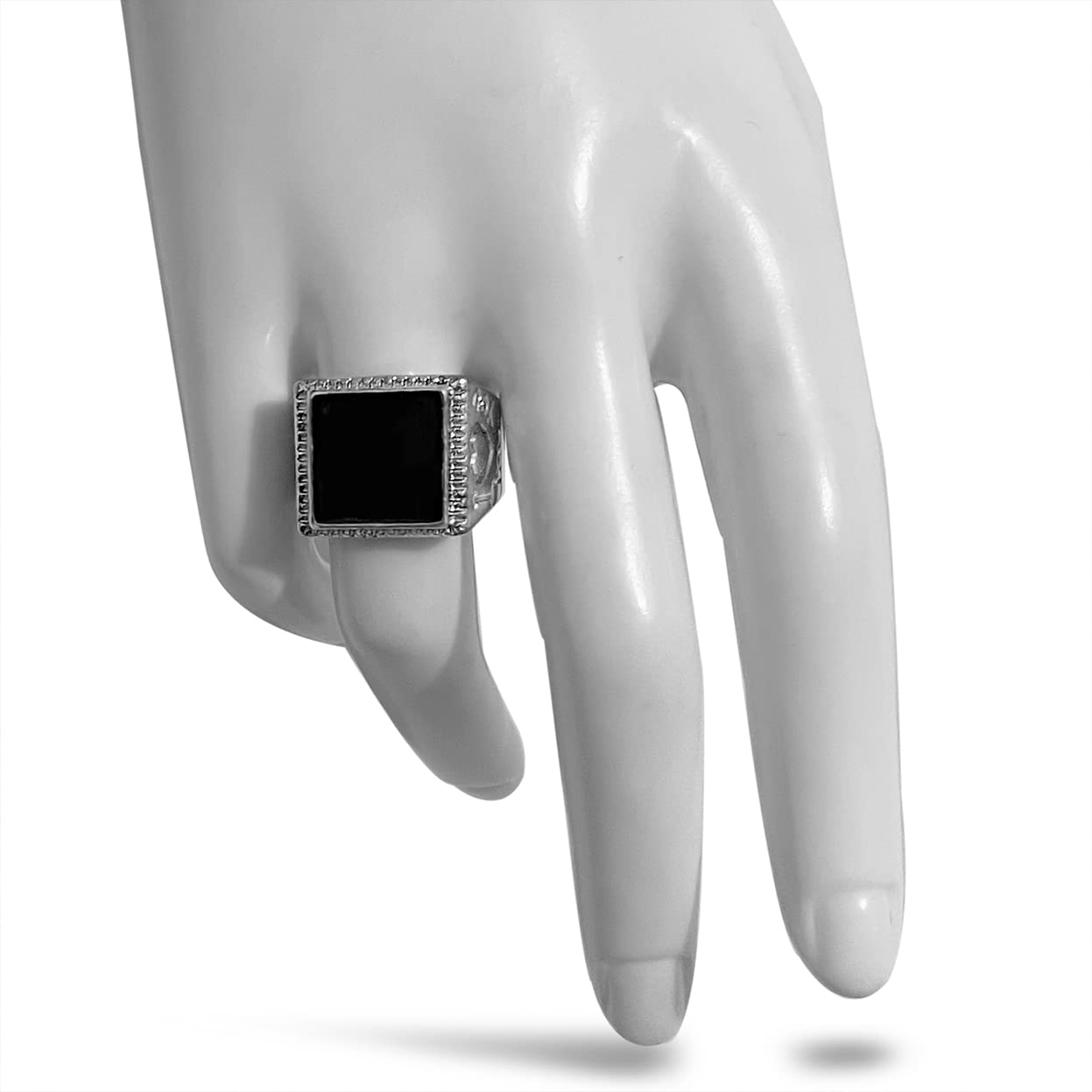 Stylish Silver Plated Stainless Steel Rings for Men & Women - Thick Black Resin Band with Cubic Zirconia - Wedding & Engagement Rings - Perfect for Anniversaries, Proposals, and Everyday Fashion