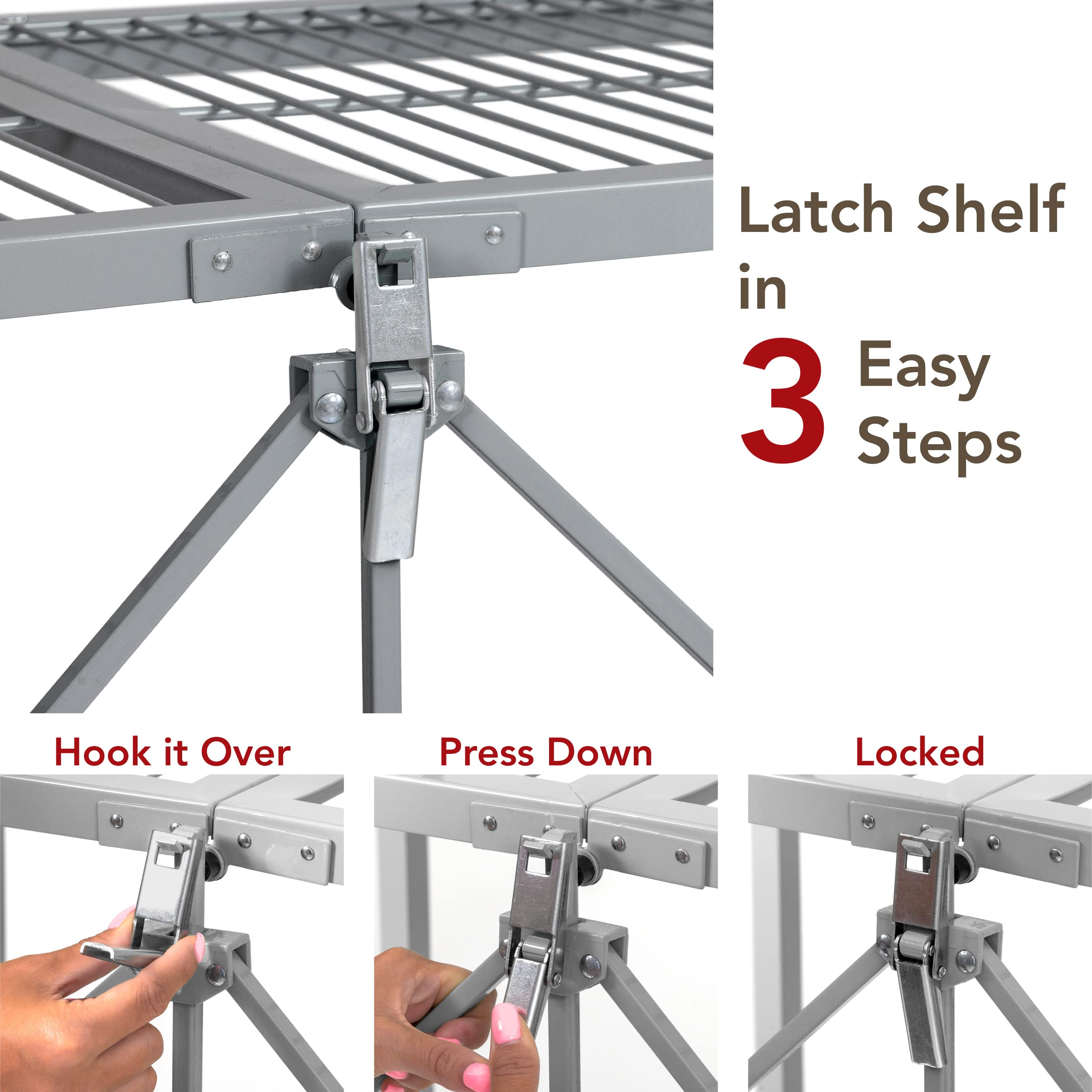 Origami R5 Foldable 4-Tier Heavy Duty Metal Garage Shelving with Wheels - 1000 lbs Capacity Storage Rack for Garage, Basement & Workshop Organization (Red) - Perfect for Storing Tools, Sports Equipment & Home Supplies