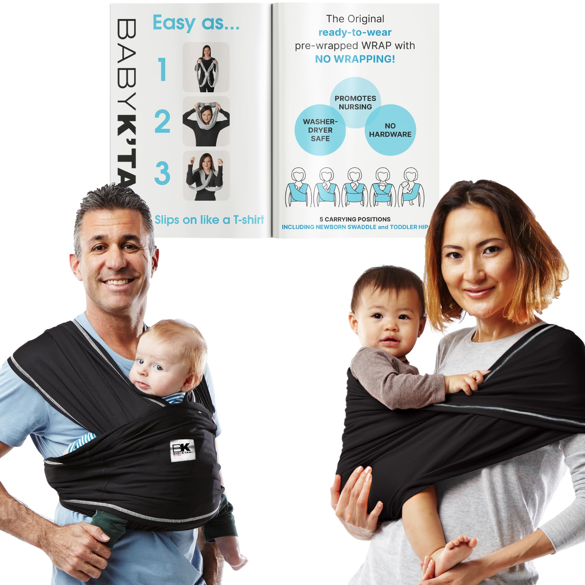 Active Baby K'tan Carrier Wrap - Breathable Baby Sling for Newborn to Toddler | UV Protection & Quick Dry | Perfect for Outdoor Adventures & Daily Errands
