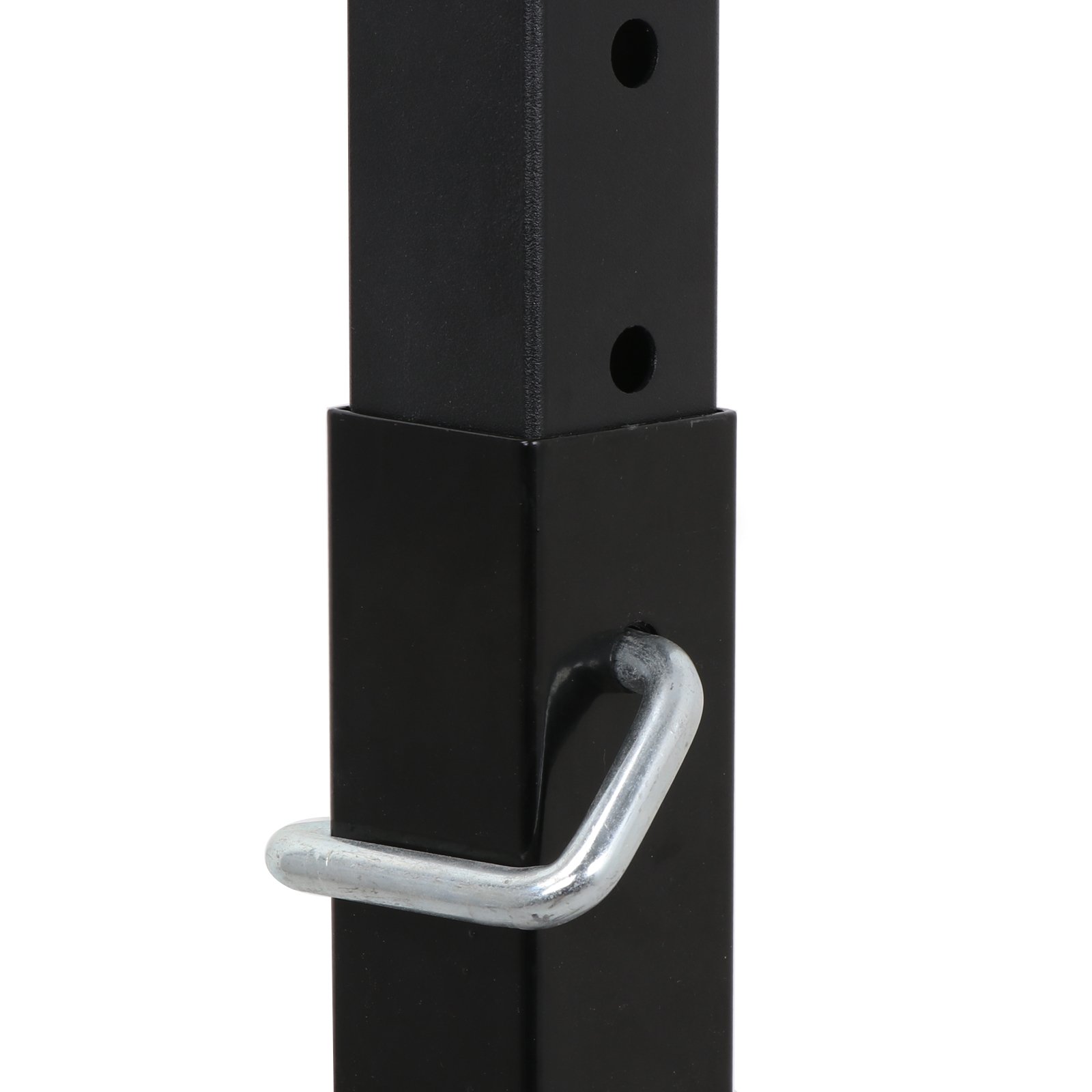 Adjustable Squat Rack 40-66 Inch - Heavy Duty Steel Barbell Bracket with Free Press Bench, Portable Dumbbell Stand for Home Gym, Black - Perfect for Strength Training & Family Fitness Workouts