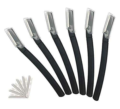 Women's Eyebrow Razor & Facial Hair Remover - 6-Piece Precision Eyebrow Trimmer Set with Wide-Spaced Blades for Smooth Skin | At-Home Grooming, Salon-Quality Results, Perfect for Eyebrow Shaping & Facial Hair Removal