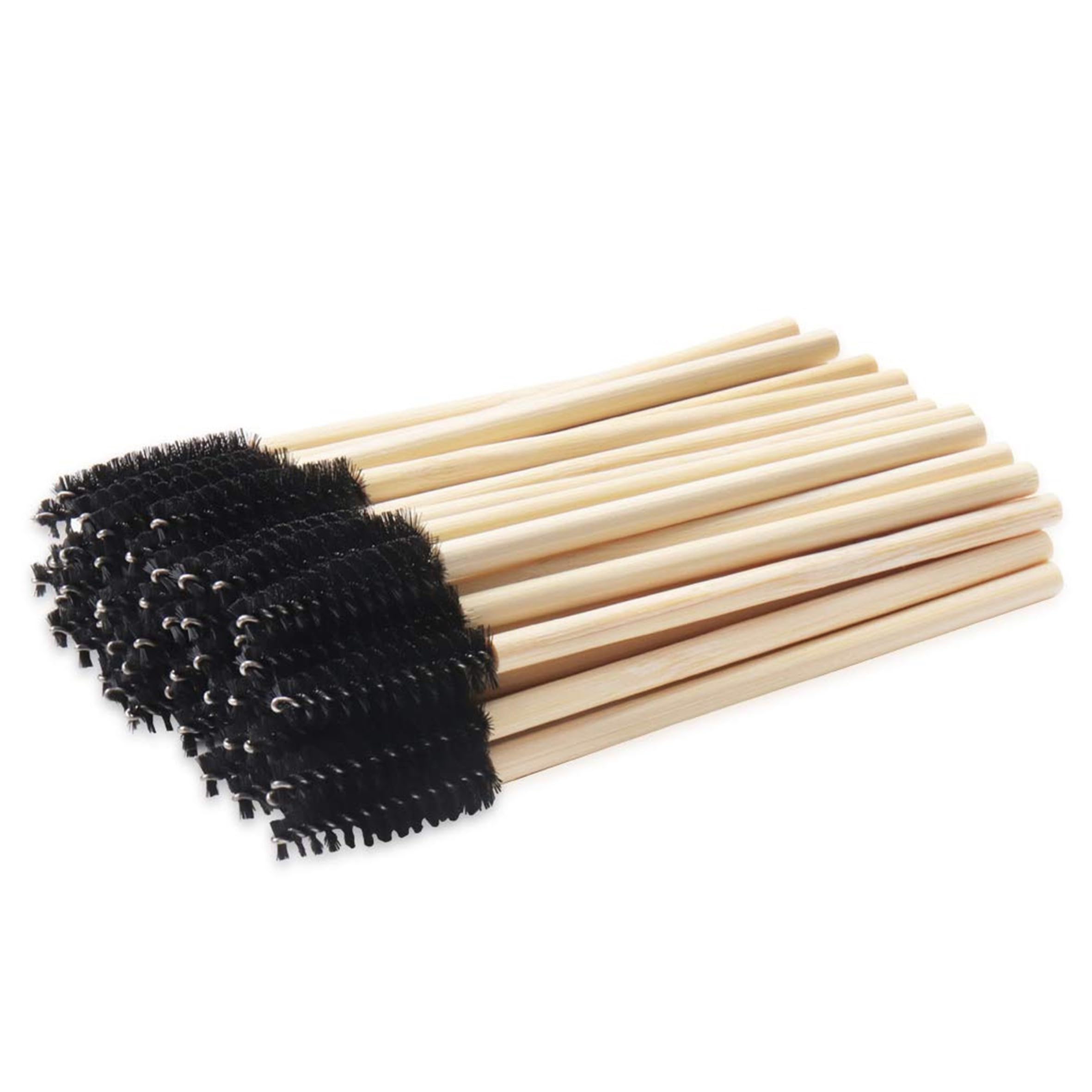 Premium Disposable Wooden Mascara Wands - Pack of 50 (Black) for Salon & Home Use - Perfect for Lash Extensions, Makeup Application & Sanitary Touch-Ups