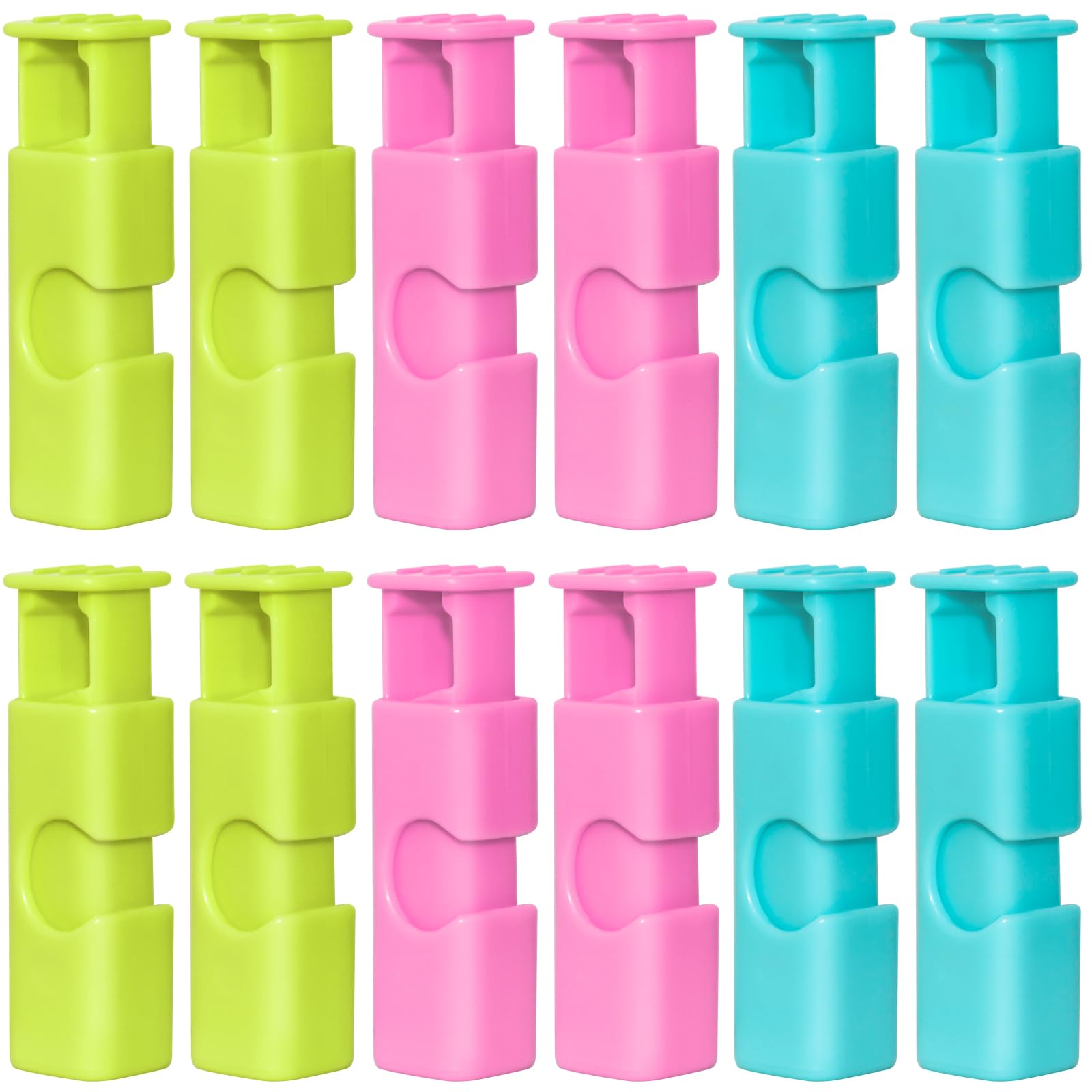 Premium Food Bag Clips for Storage - 12 Pack Multi-Color Non-Slip Grip Bread, Nuts, Dried Fruit & Frozen Food Sealer Clips - Easy Squeeze & Lock Design for Kitchen, Pantry & Picnic Use