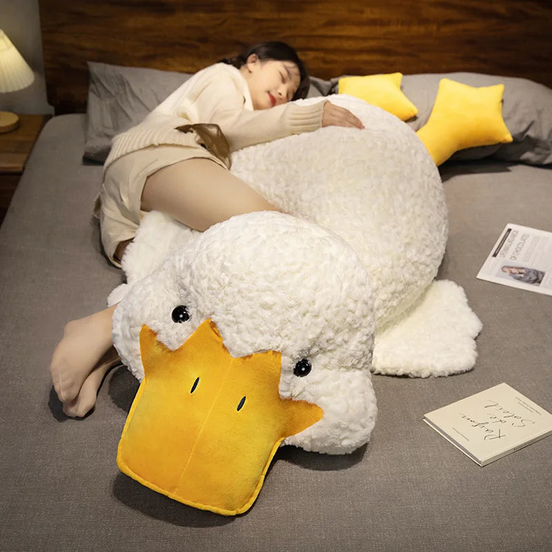 55/70/120CM Big Stuffed Animal Duck Plush Toy - Soft Duck Pillow for Sleeping, Cushion & Decor - Perfect Valentine's Day & Birthday Gift for Kids & Adults - Ideal for Nursery, Bedroom & Lounge Decor