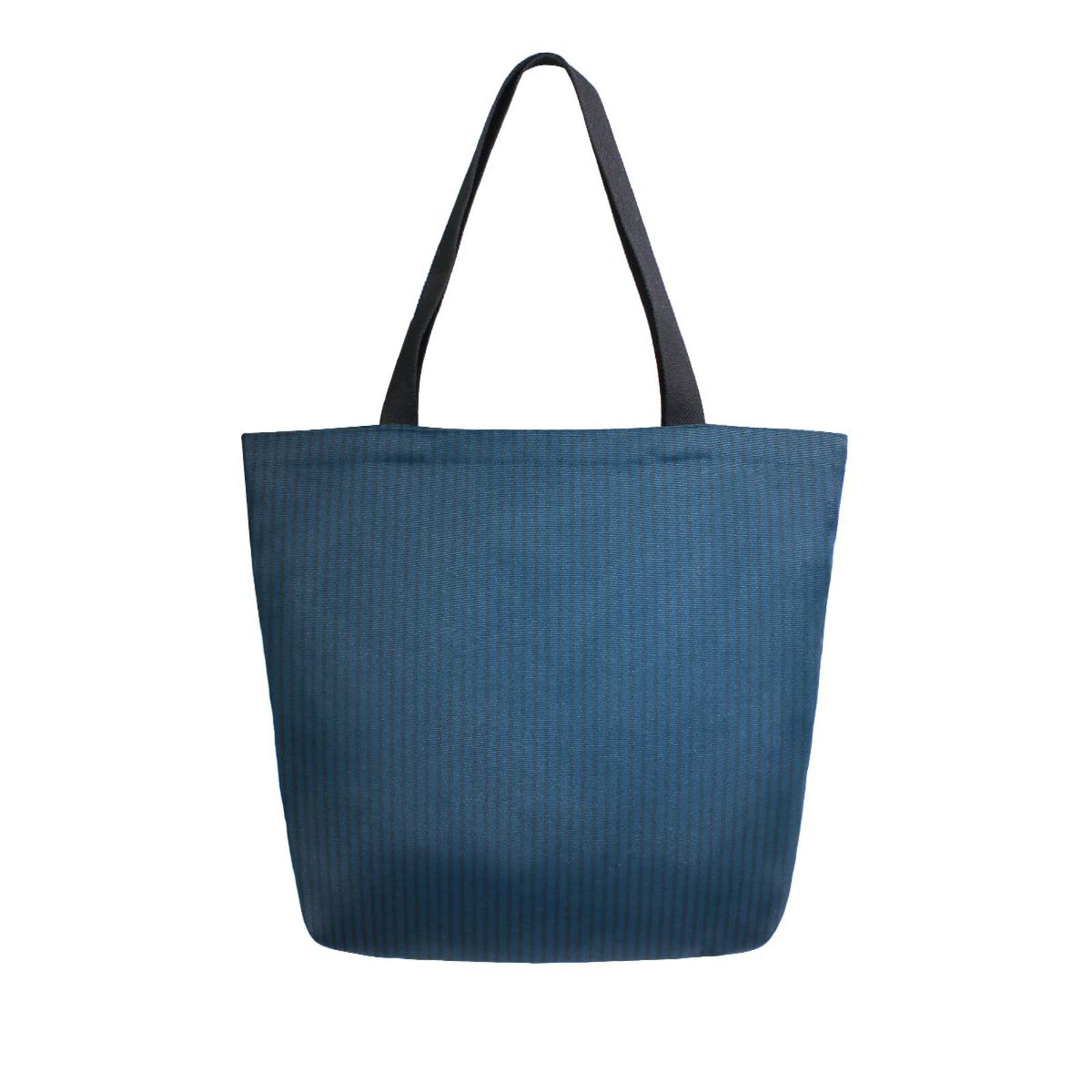 Women's Navy Blue Canvas Tote Bag - Stylish Shoulder Bag with Top Handle for Everyday Use, Work, Shopping & Travel (227ly9a)