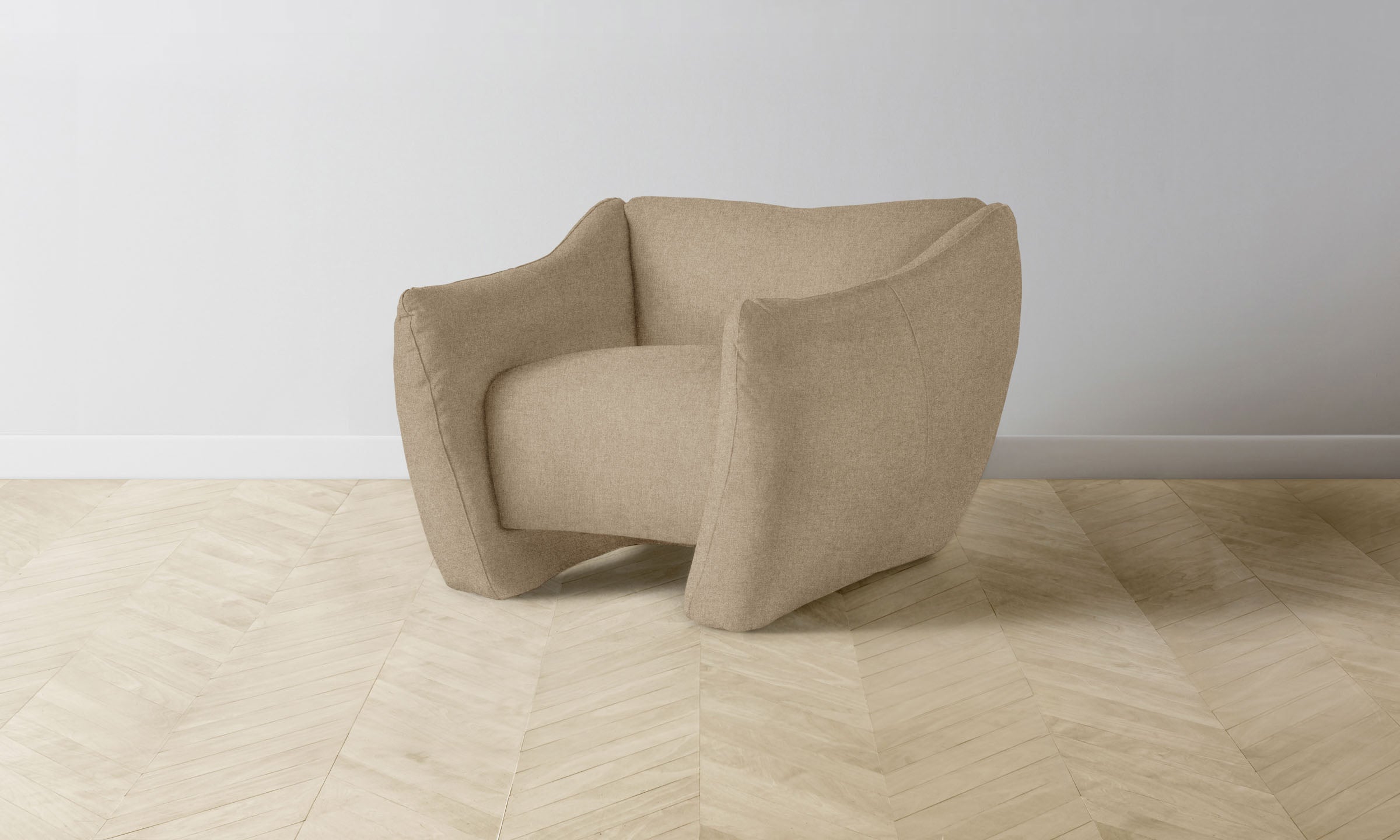 The Bond Chair - Premium Italian Brushed Wool Fox Fur Accent Chair for Living Room, Bedroom & Office - Luxurious Modern Seating for Home Decor & Relaxation