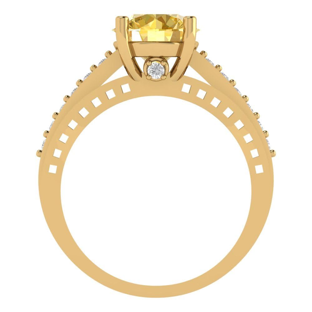 Clara Pucci 2.21ct Round Cut Simulated Diamond Solitaire Ring in 14k Yellow Gold for Engagement, Promise, Anniversary, and Bridal Jewelry
