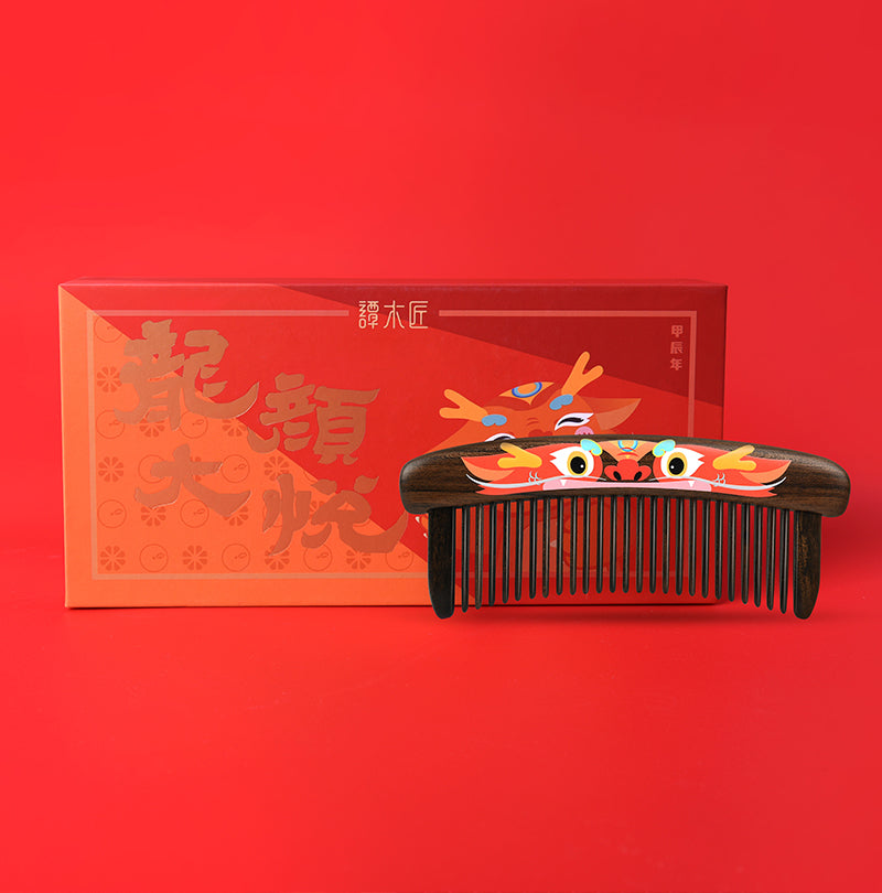 Premium Handcrafted Wooden Comb with Intricate Dragon Design - Natural Hair Care & Styling for Men & Women - Perfect for Daily Use, Travel, and Gifts