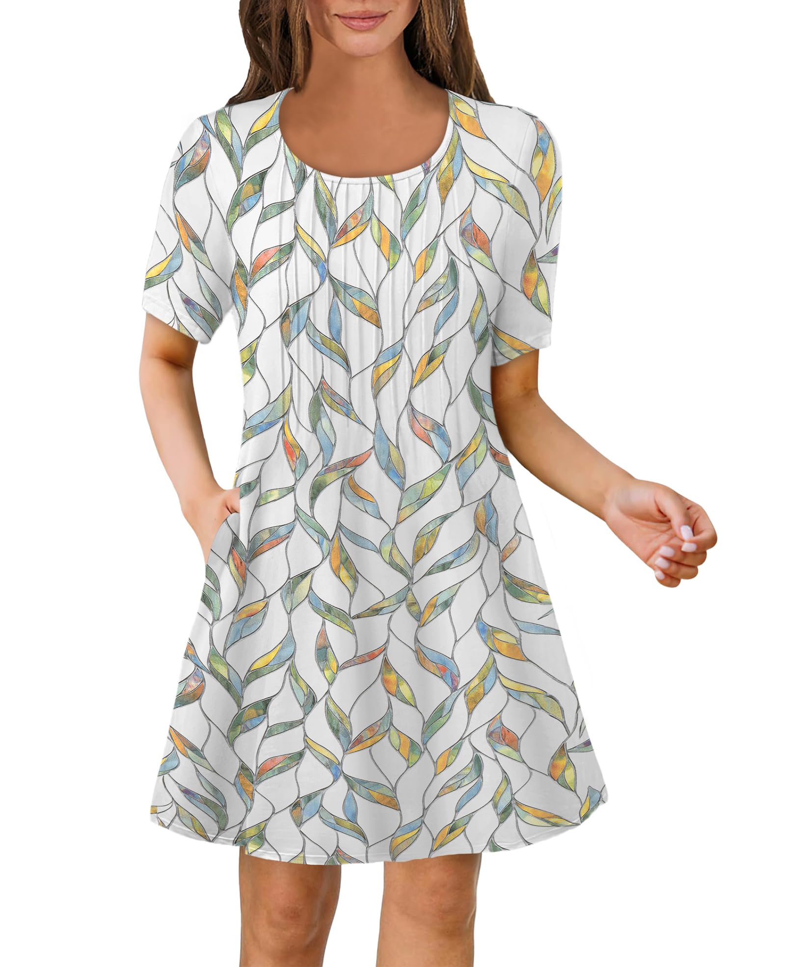 Women's Summer Dresses Casual Floral Midi Dress with Pockets - S to XXXL Sizes - Perfect for Beach Vacations, Brunch Dates & Summer Weddings