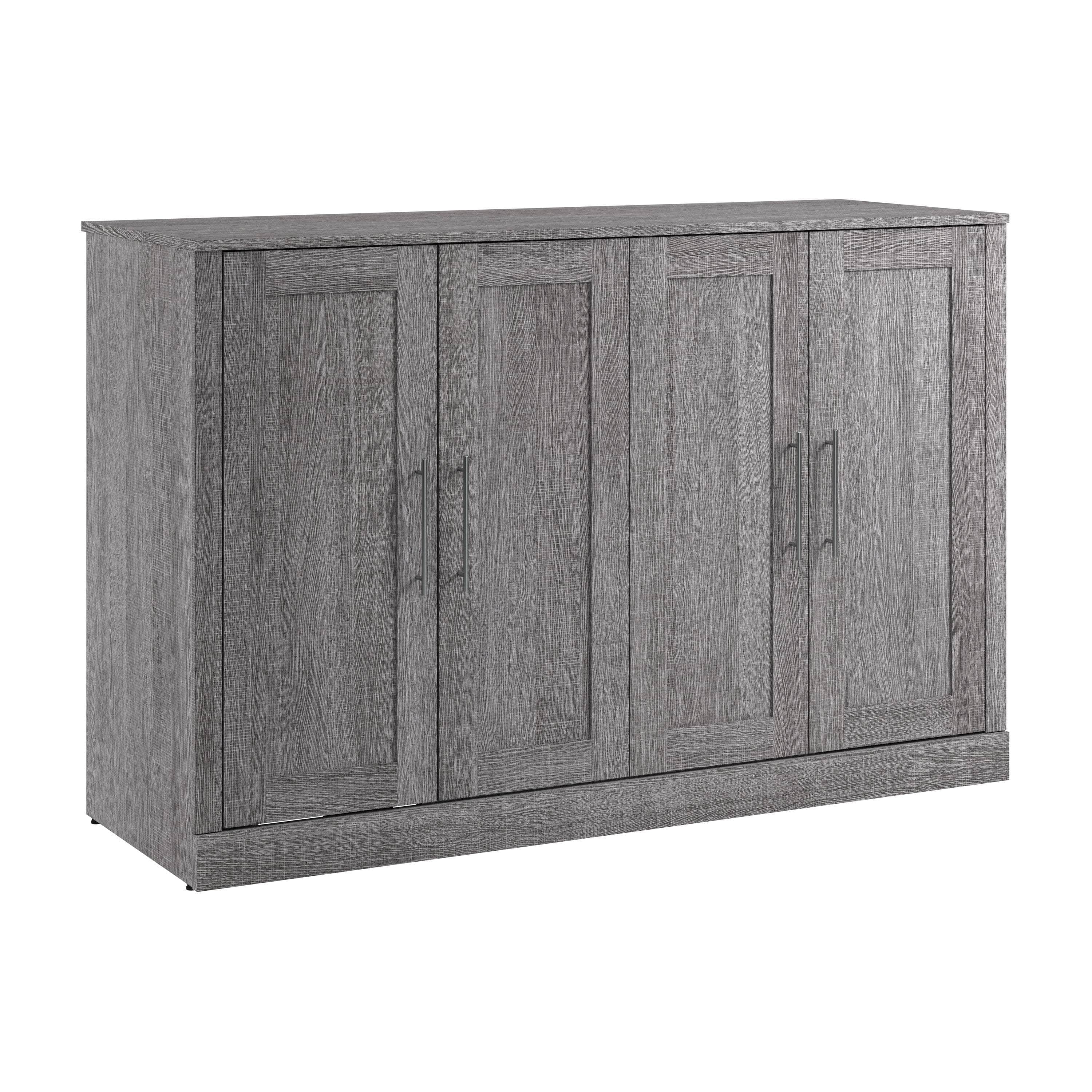 Pur 69W Full Cabinet Bed with Mattress - 3 Color Options | Space-Saving Storage Bed for Small Rooms & Apartments | Modern Platform Bed Frame with Built-in Drawers