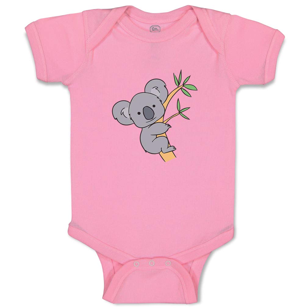 Custom Koala Funny Cotton Baby Bodysuit - Soft Pink Unisex Infant Onesie for Boys & Girls (0-12 Months) | Cute Animal-Themed Outfit for Newborn Photoshoots, Playtime & Special Occasions