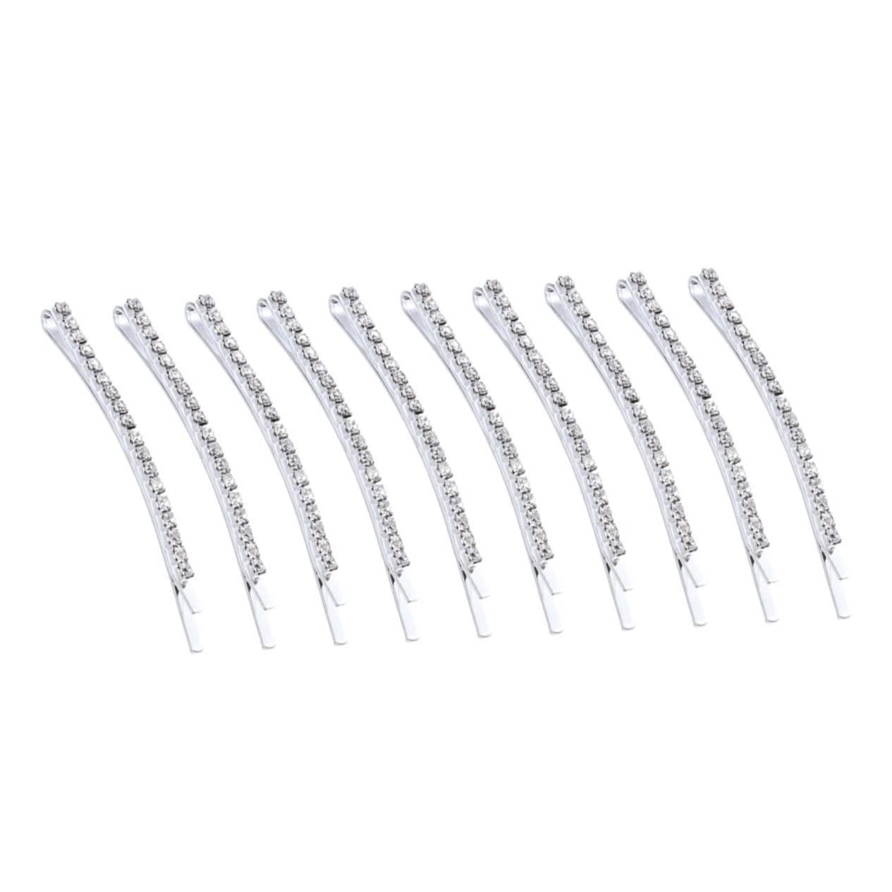 Minkissy Rhinestone Hairpins Set - Silver Bang Clips for Women | Elegant Bobby Pins & Hair Accessories for Weddings, Parties & Daily Styling