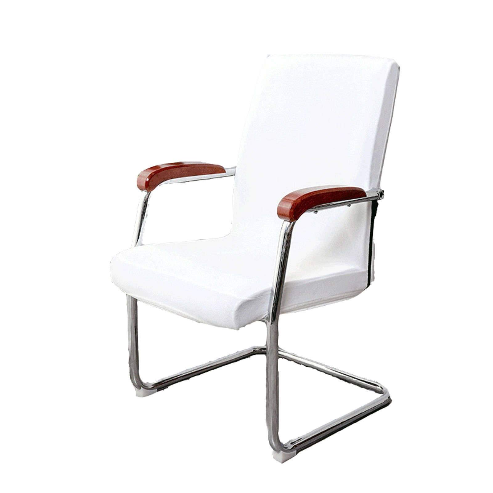 Premium Velvet Office Chair Covers - Stretchable Elastic Computer Chair Slipcovers for Desk & Rotating Chairs (White, Large Size) - Perfect for Home Office, Conference Rooms & Workspaces