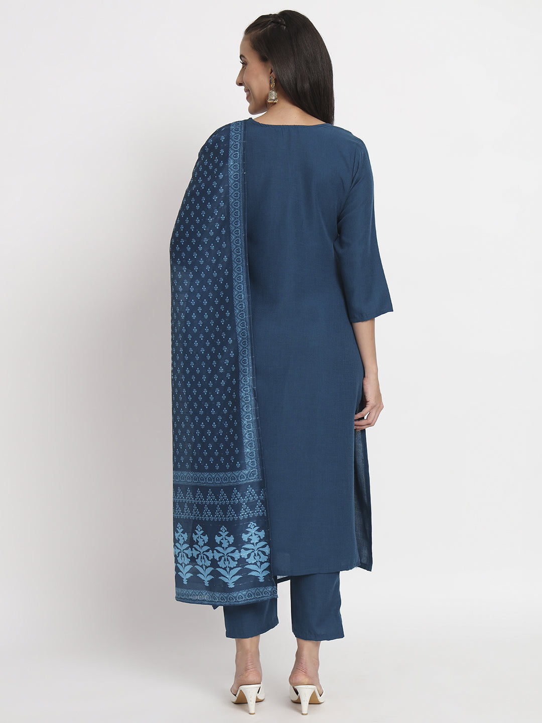 Stylish Blue Printed Pant Suit for Women - Designer Ready-to-Wear Outfit | Perfect for Office, Parties & Formal Events