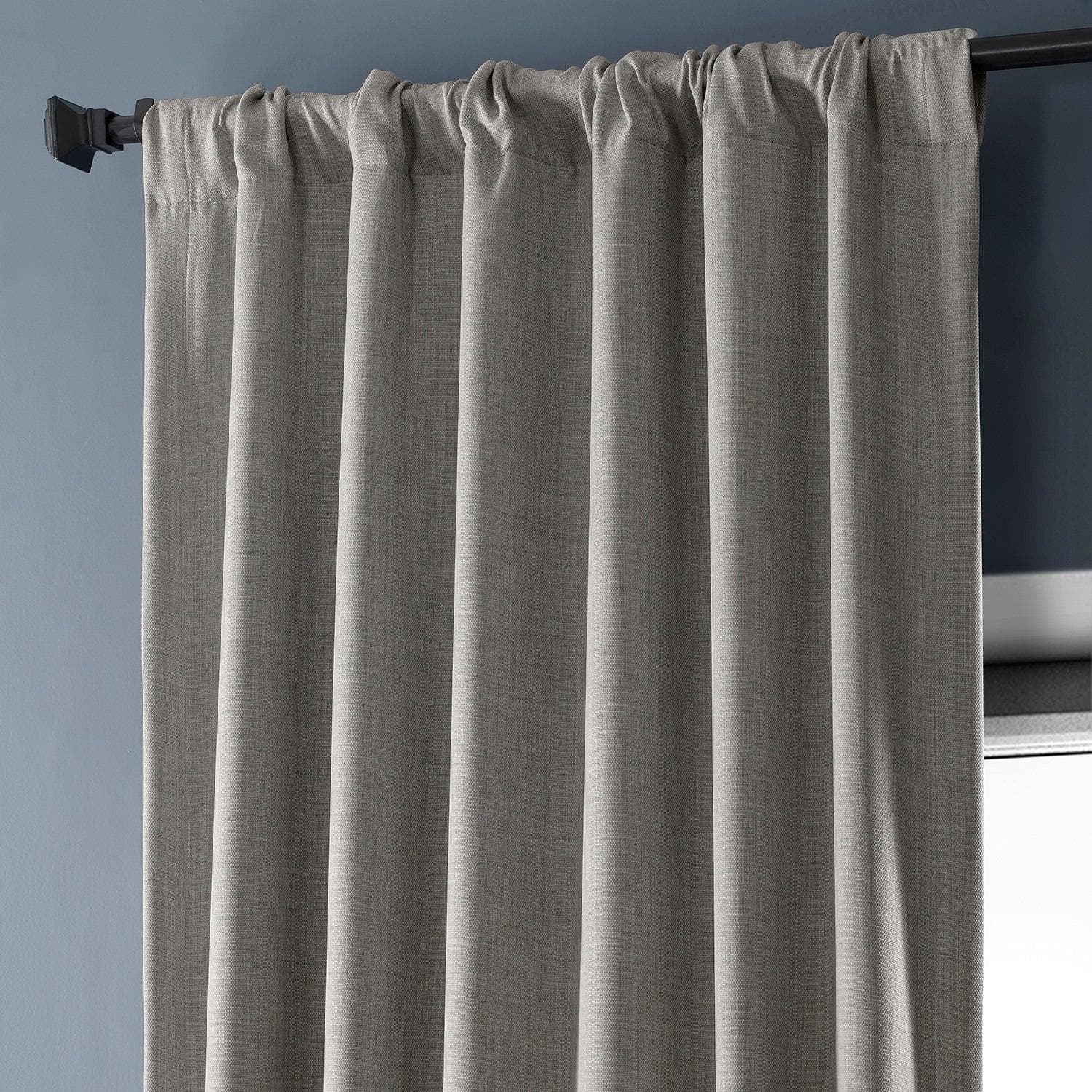 Clay Textured Faux Linen Blackout Curtains for Bedroom - Thermal Insulated Window Drapes for Living Room & Nursery (Set of 2 Panels)