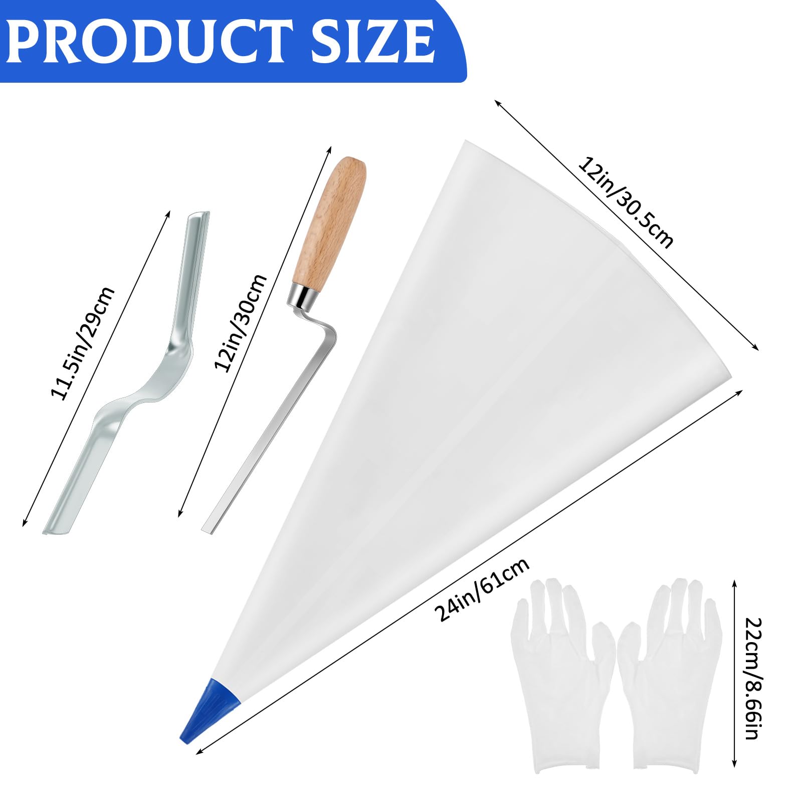 Flutesan 9-Piece Tile Grout & Masonry Mortar Bag Set - 6 x 12