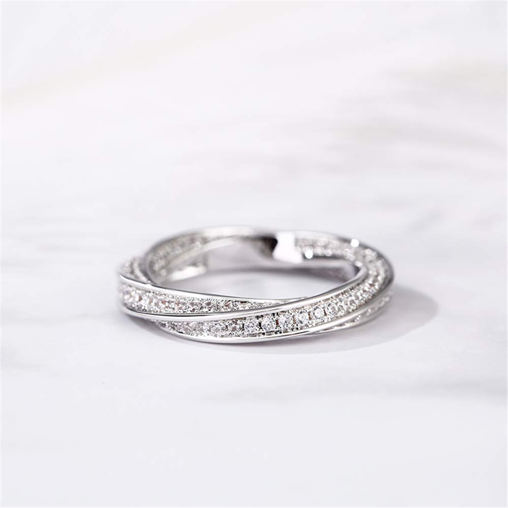 Jeulia 925 Sterling Silver Women's Twist Ring - Diamond Wedding, Engagement & Anniversary Promise Band for Her (Gift Box Included) | Perfect for Proposals, Bridal Jewelry & Romantic Gifts