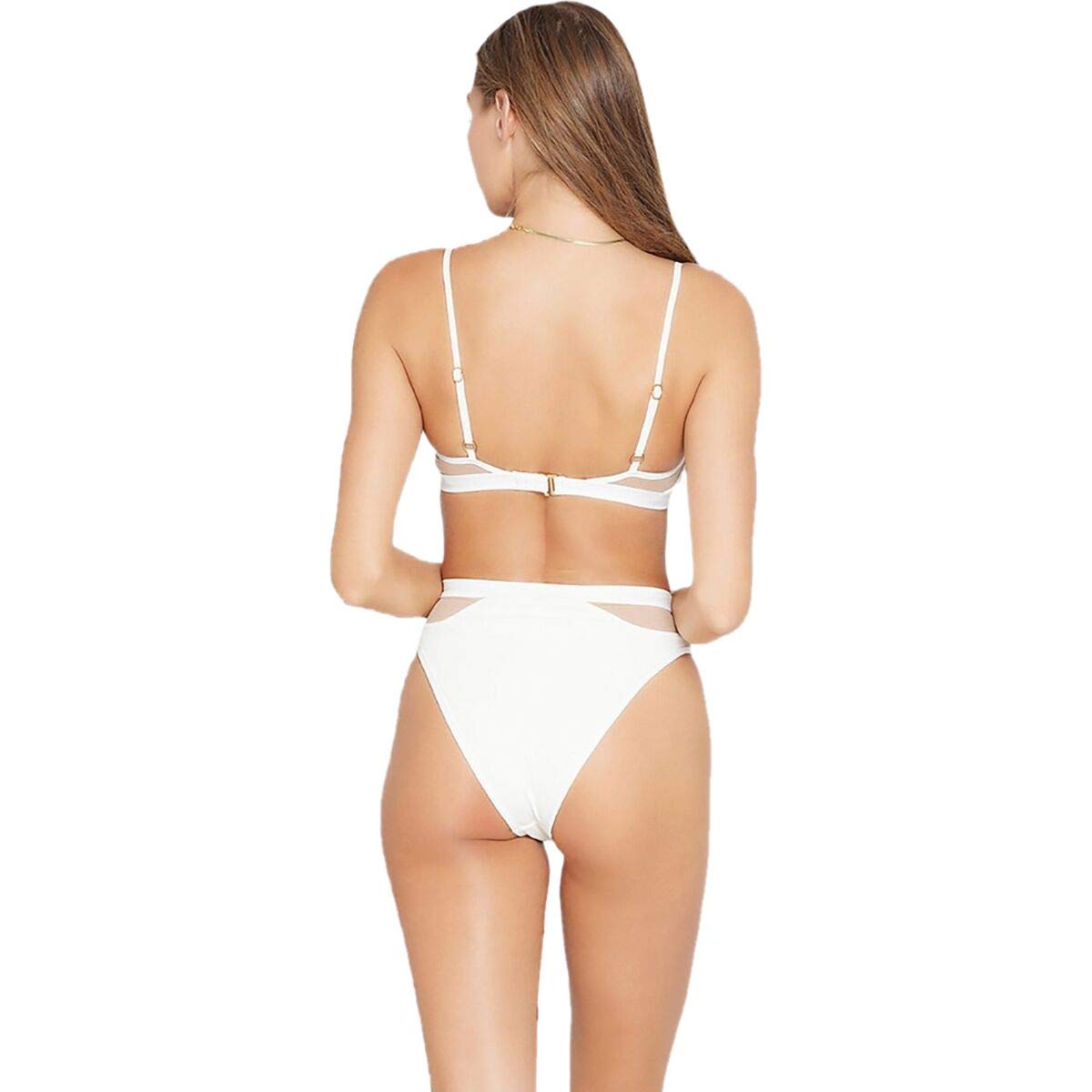 LSpace Ridin HIGH Cream PALONIA Bottom - High Waist Bikini Bottoms for Women, Comfortable Swimwear for Beach, Pool & Vacation